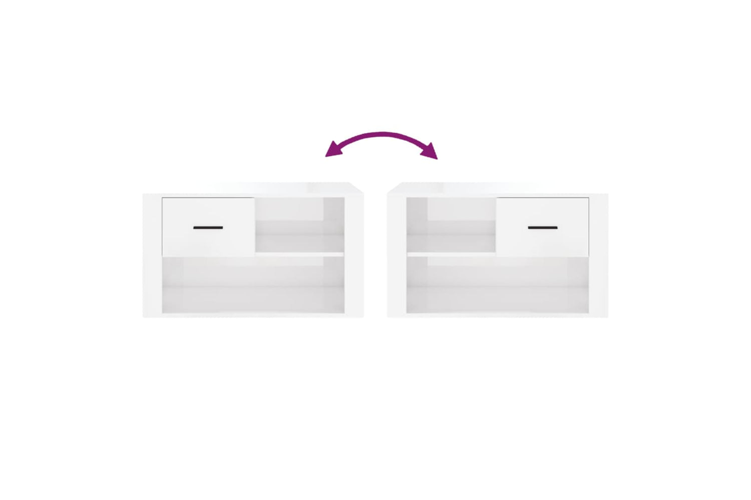 vidaXL 816754 Shoe Cabinet High Gloss White 80x35x45cm Engineered Wood-6