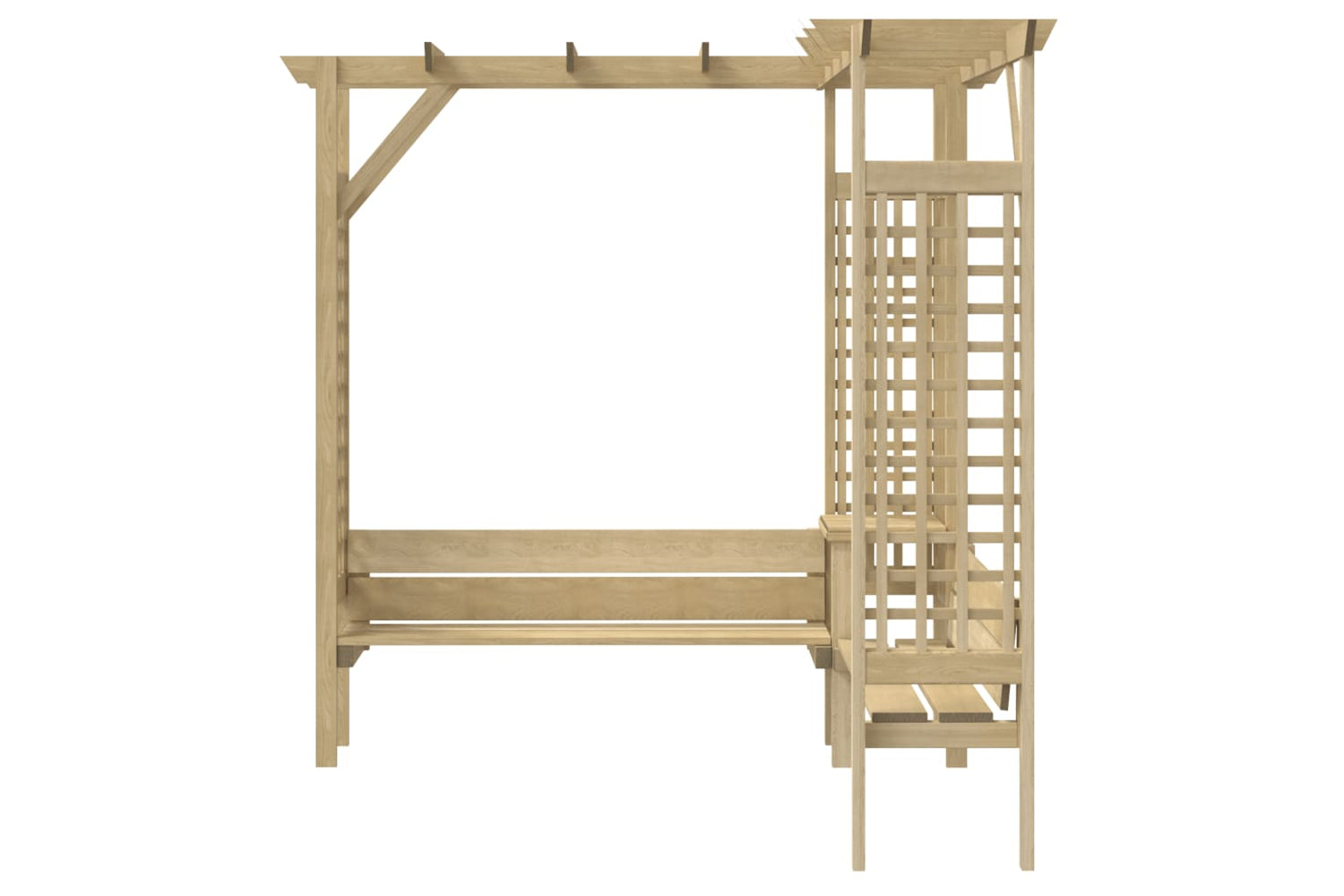 Vidaxl 44950 Corner Pergola With Bench Impregnated Pinewood-3