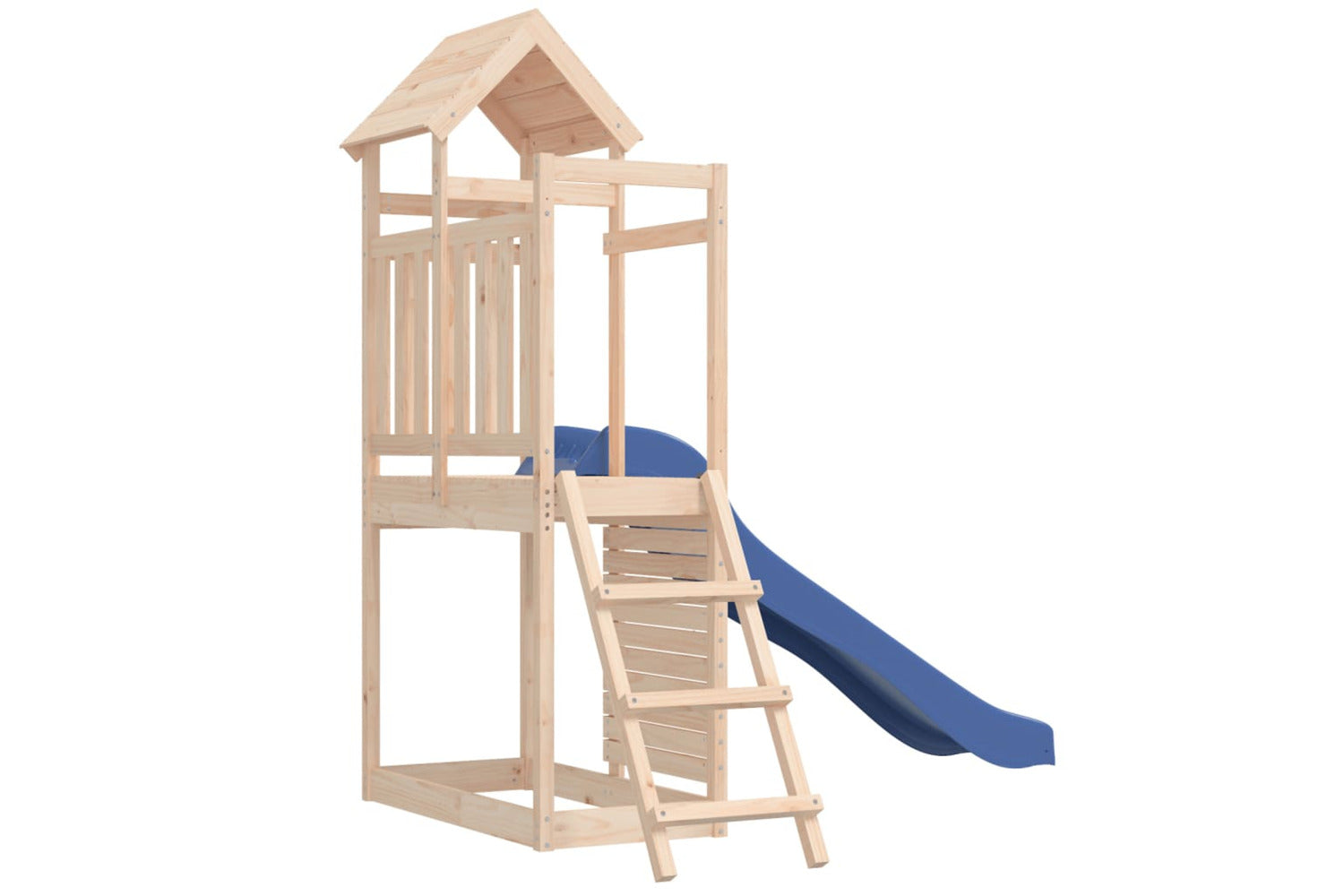 Vidaxl 3155888 Playhouse With Slide Rockwall Solid Wood Pine-3