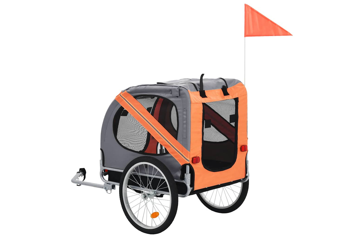 Vidaxl Pet Bike Trailer Orange And Grey-3
