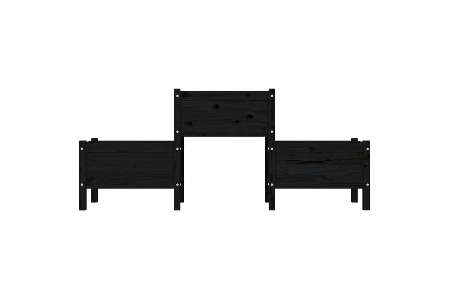 vidaXL 822251 Planter Black 178.5x44x75cm Solid Wood Pine-3