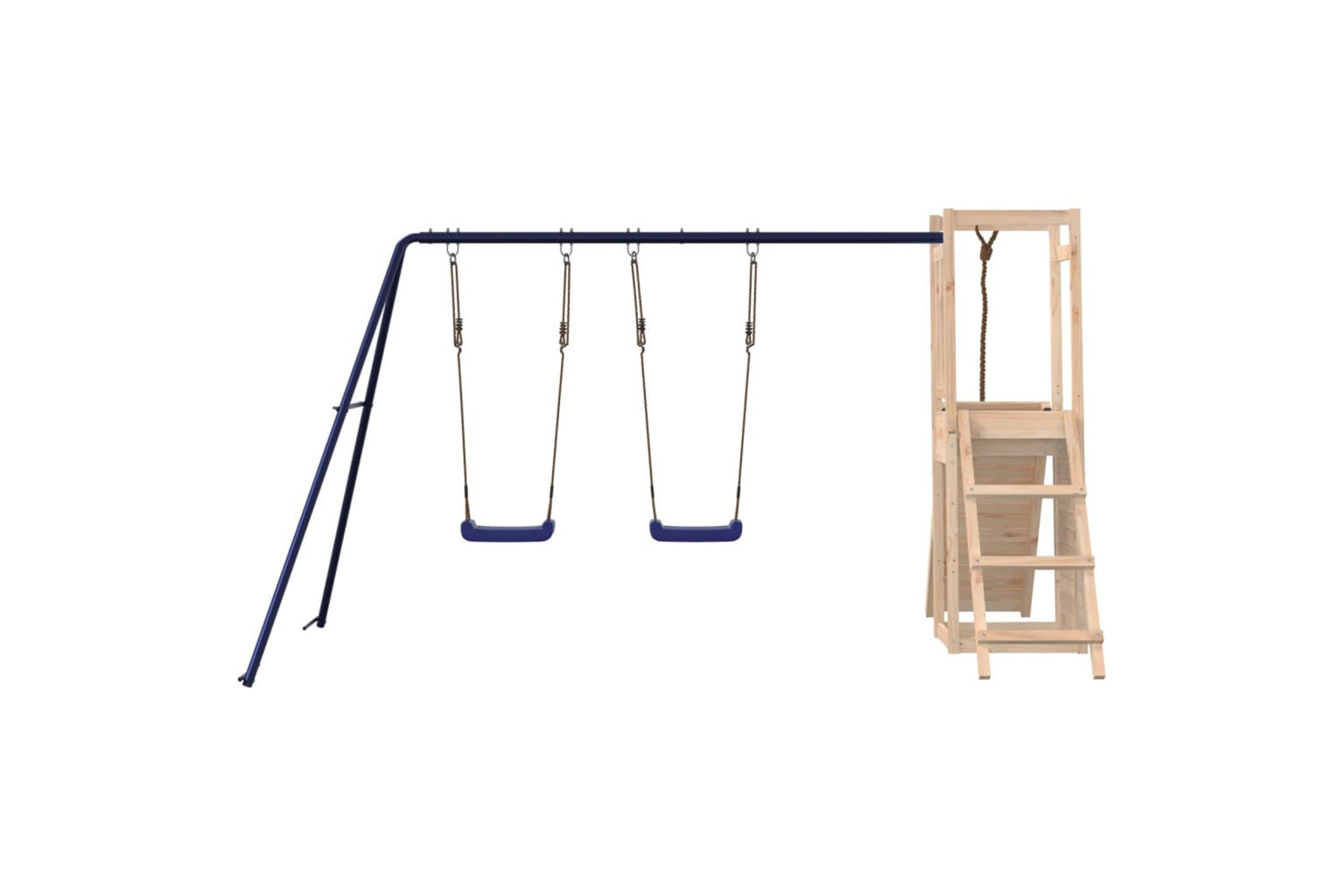Vidaxl 3155921 Playhouse With Swings Climbing Wall Solid Wood Pine-6