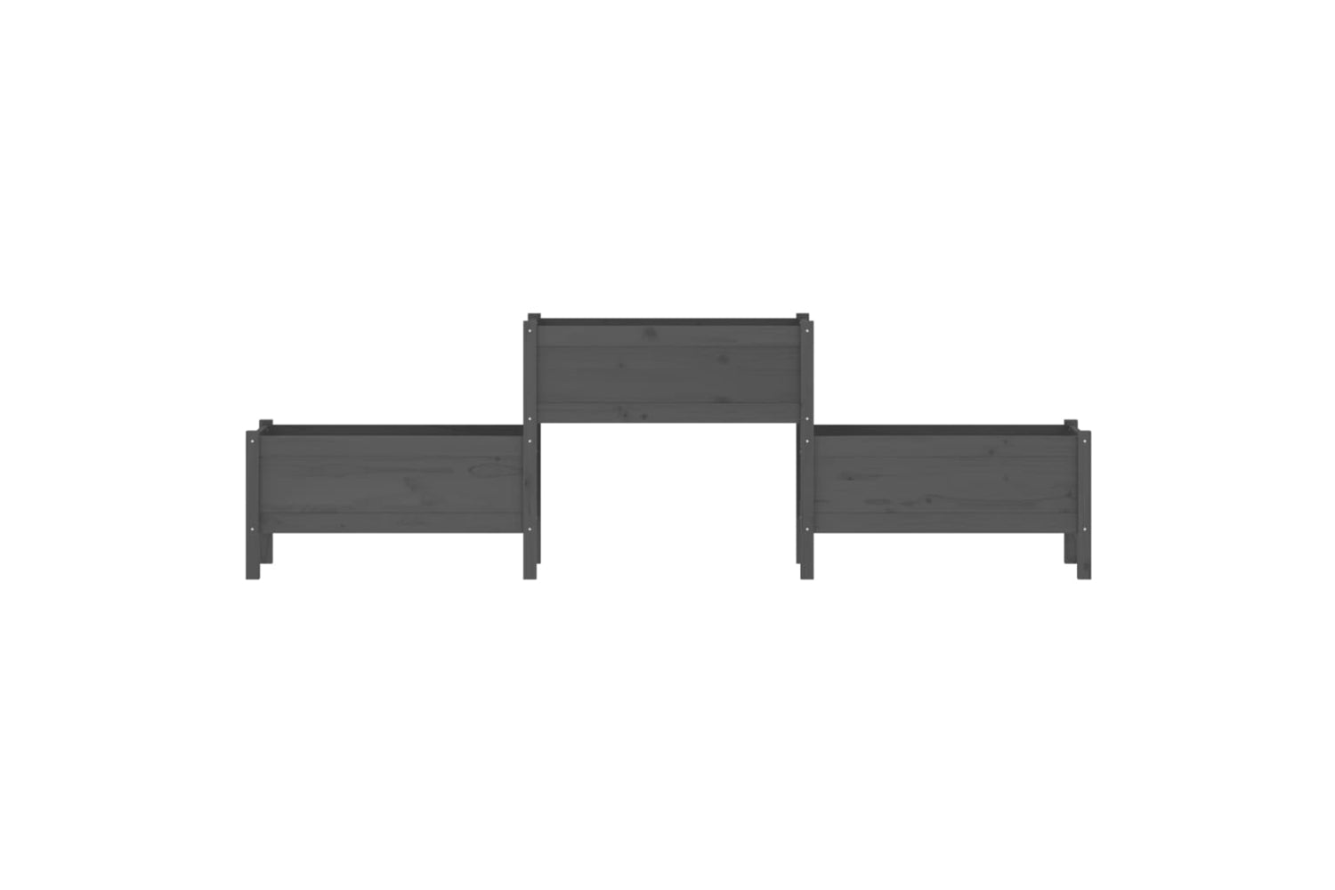 vidaXL 822254 Planter Grey 245.5x44x75cm Solid Wood Pine-3