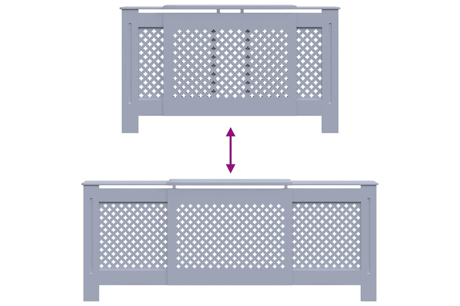 vidaXL Mdf Radiator Cover Grey 205cm-6