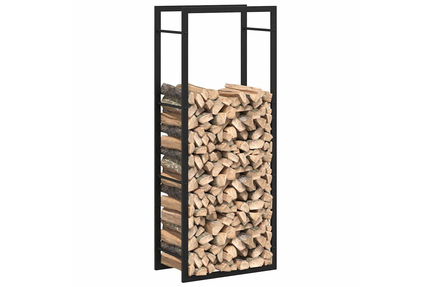 vidaXL 350306 Firewood Rack Matt Black 50x28x132cm Steel-3