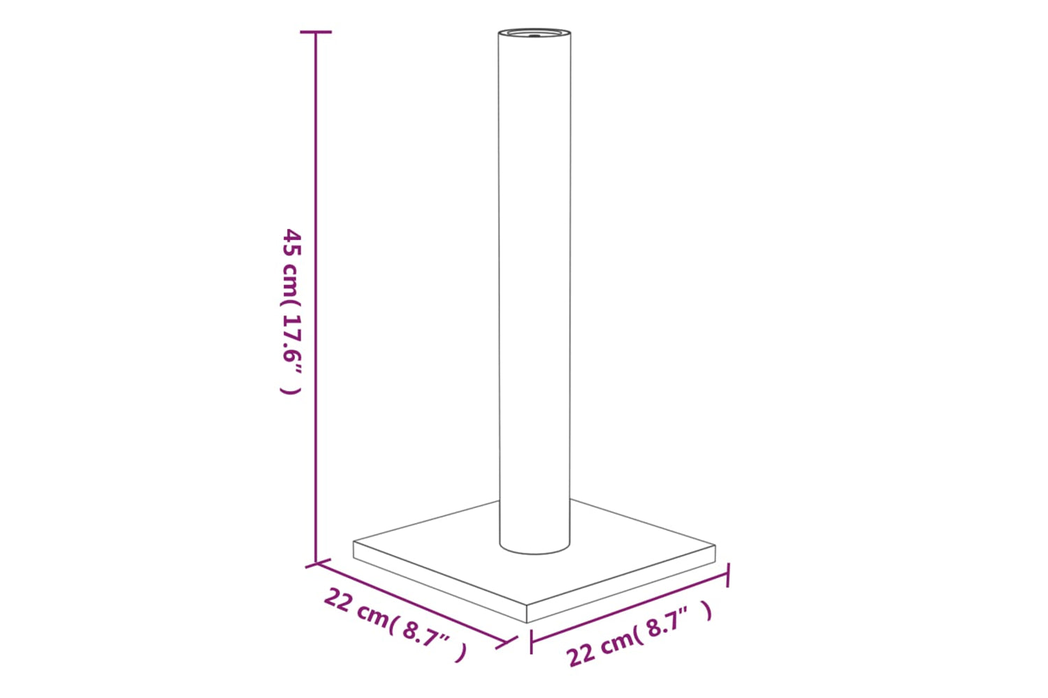 vidaXL 171675 Cat Scratching Post Cream 22x22x45cm-4