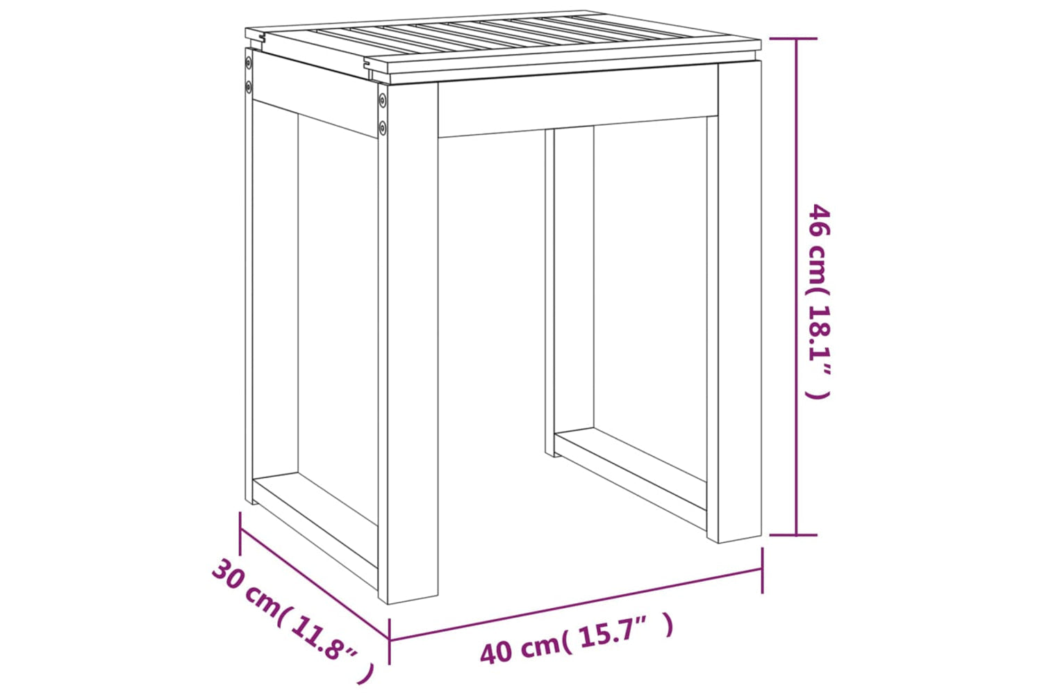 vidaXL 350344 Bathroom Stool 40x30x46cm Solid Wood Walnut-5