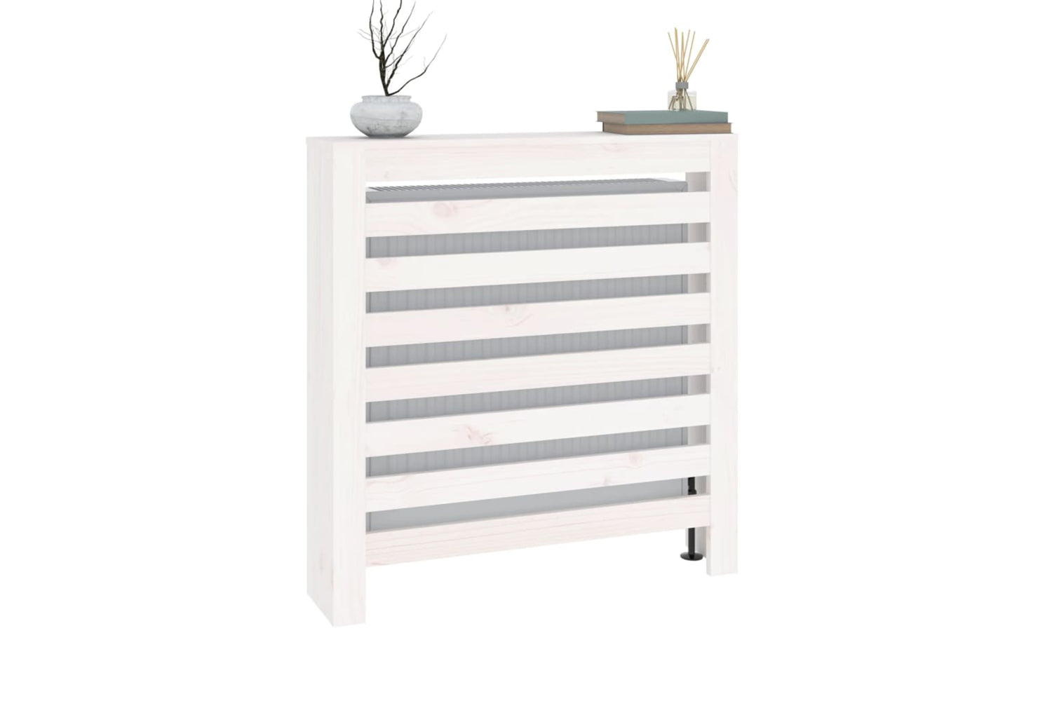 vidaXL 822592 Radiator Cover White 79.5x19x84cm Solid Wood Pine-3