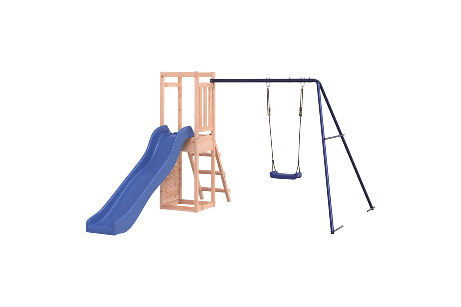 Vidaxl 3155925 Playhouse With Slide Swing Rockwall Solid Wood Douglas-7