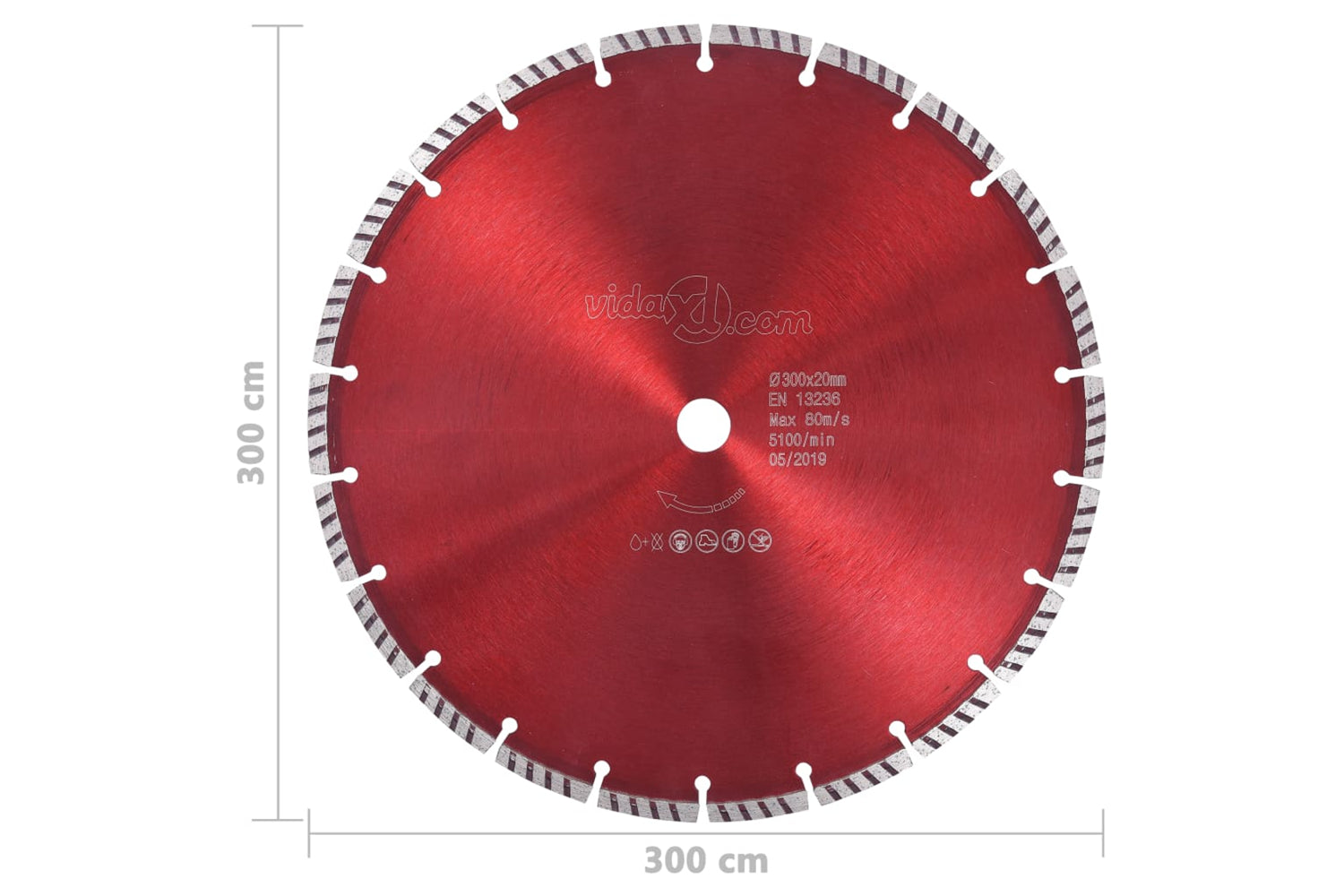 vidaXL 143223 Diamond Cutting Disc With Turbo Steel 300mm-4