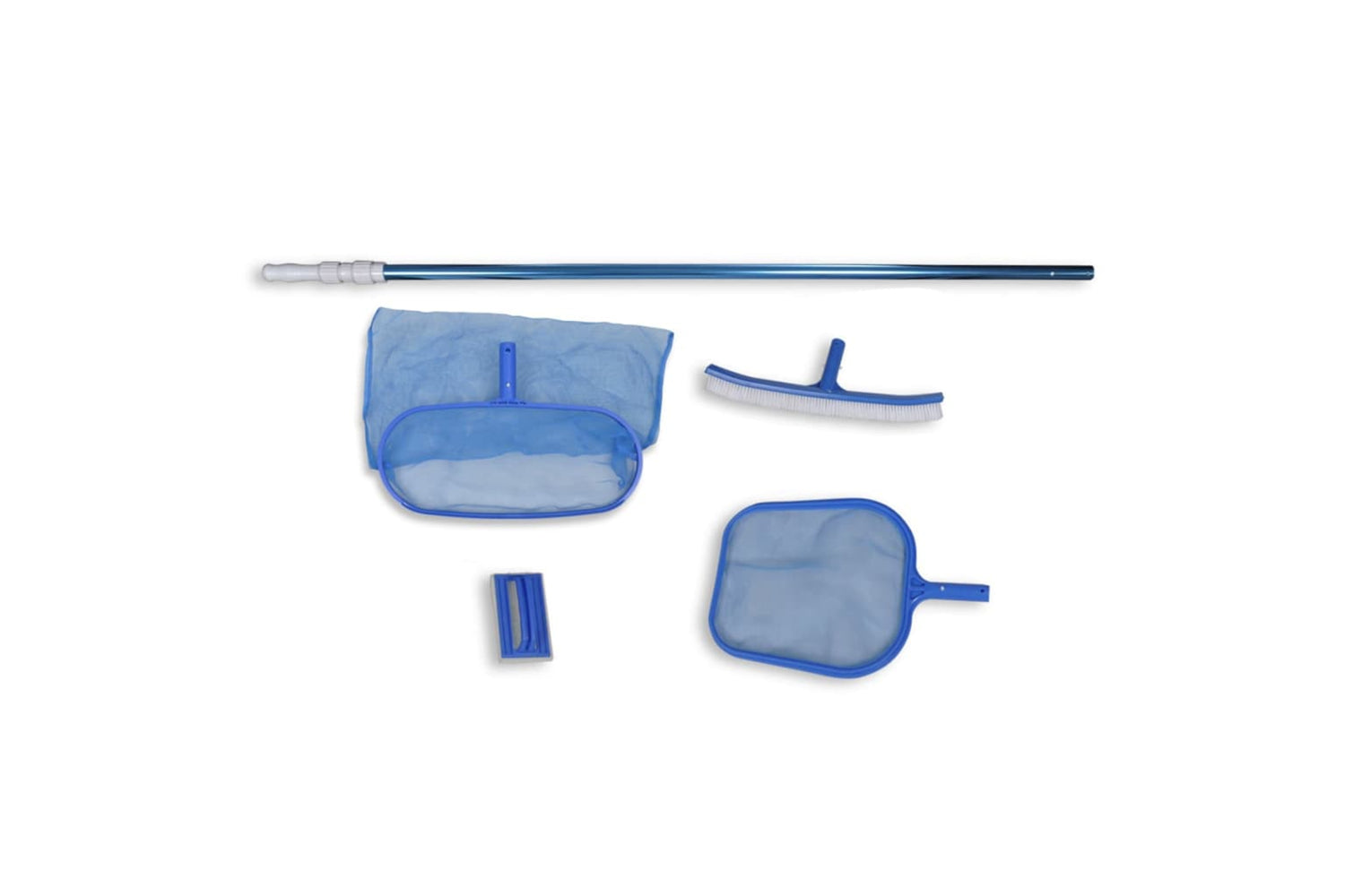 Vidaxl 90505 Pool Cleaning Set Brush 2 Leaf Skimmers 1 Telescopic Pole-2