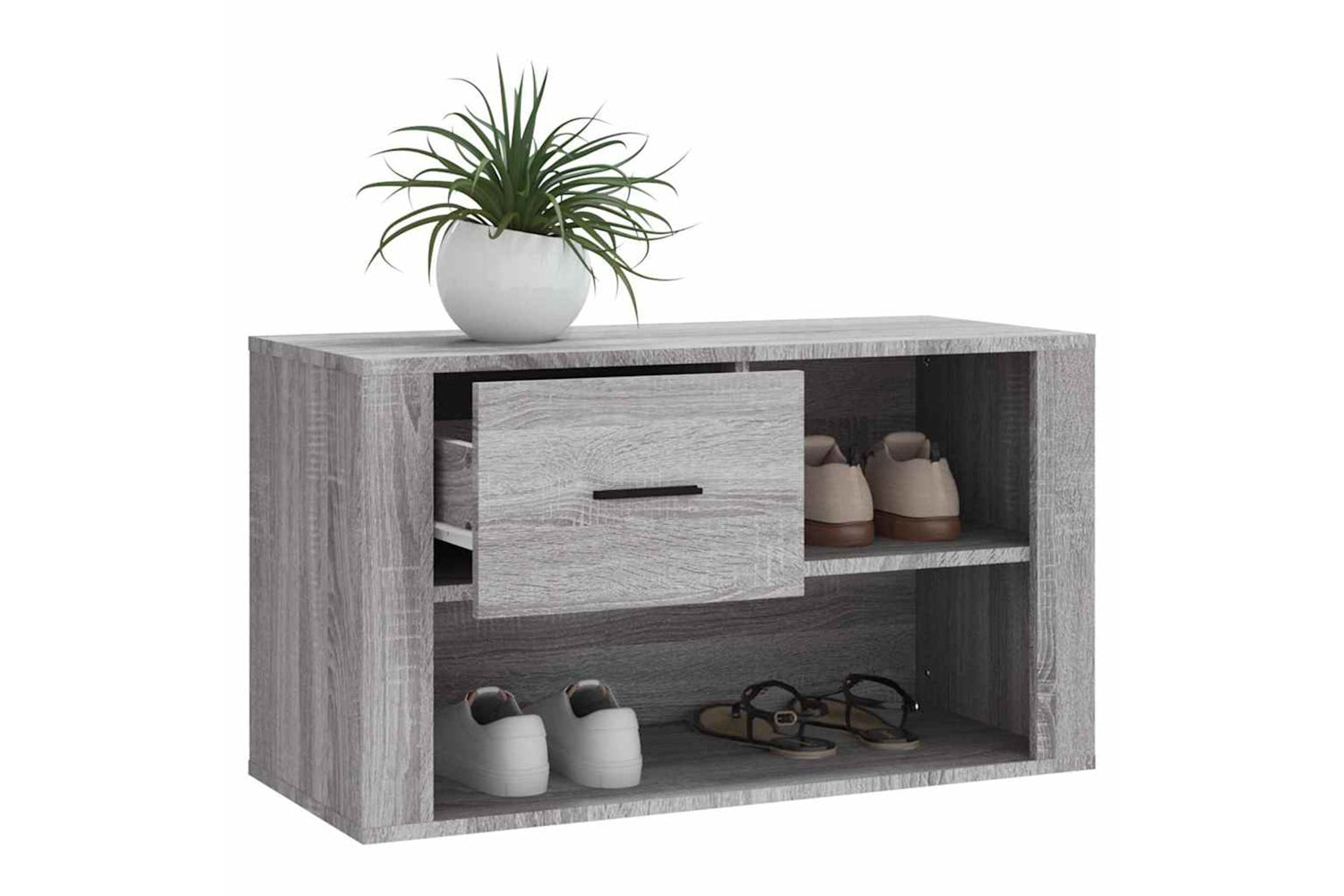 vidaXL 816758 Shoe Cabinet Grey Sonoma 80x35x45cm Engineered Wood-3
