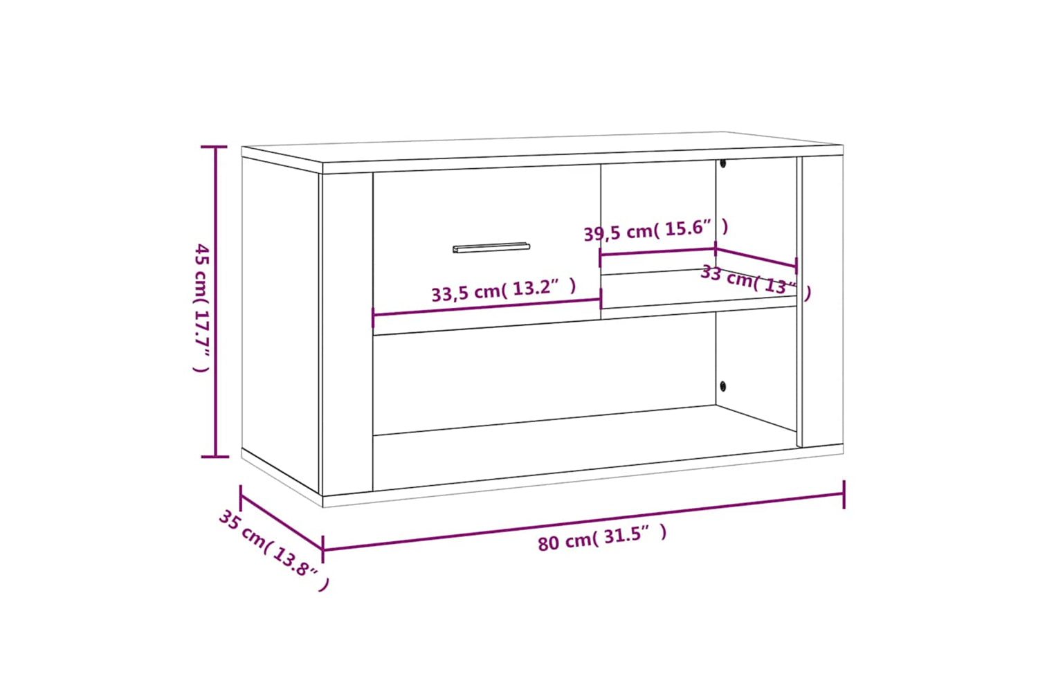 vidaXL 816758 Shoe Cabinet Grey Sonoma 80x35x45cm Engineered Wood-8