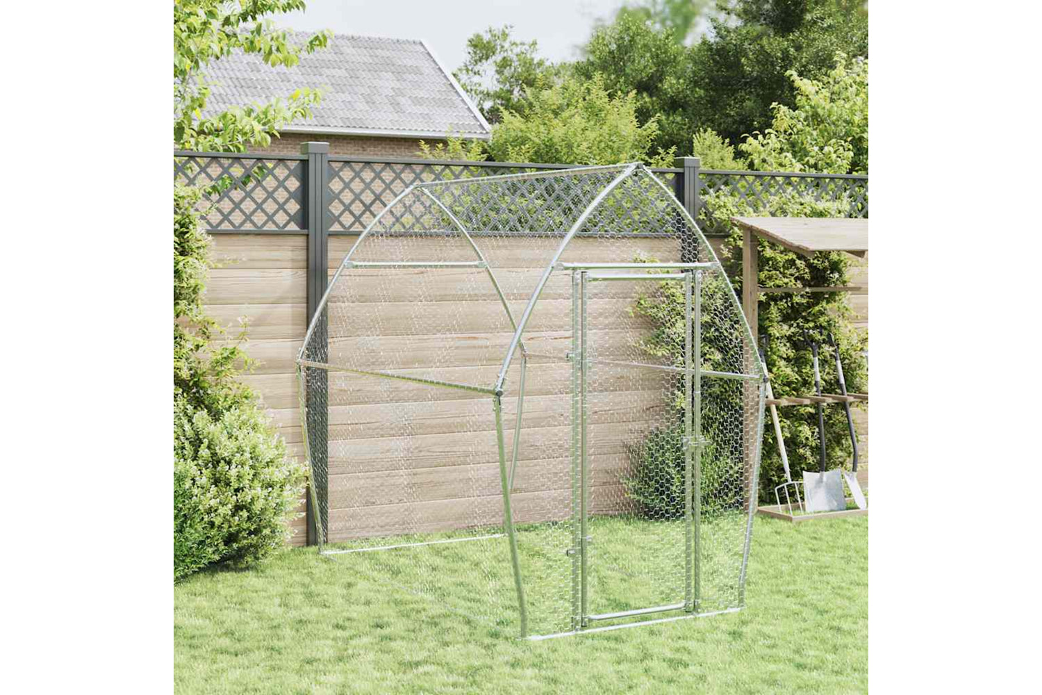 Vidaxl Chicken Cage Silver 200x105x182 Cm Galvanised Steel-2