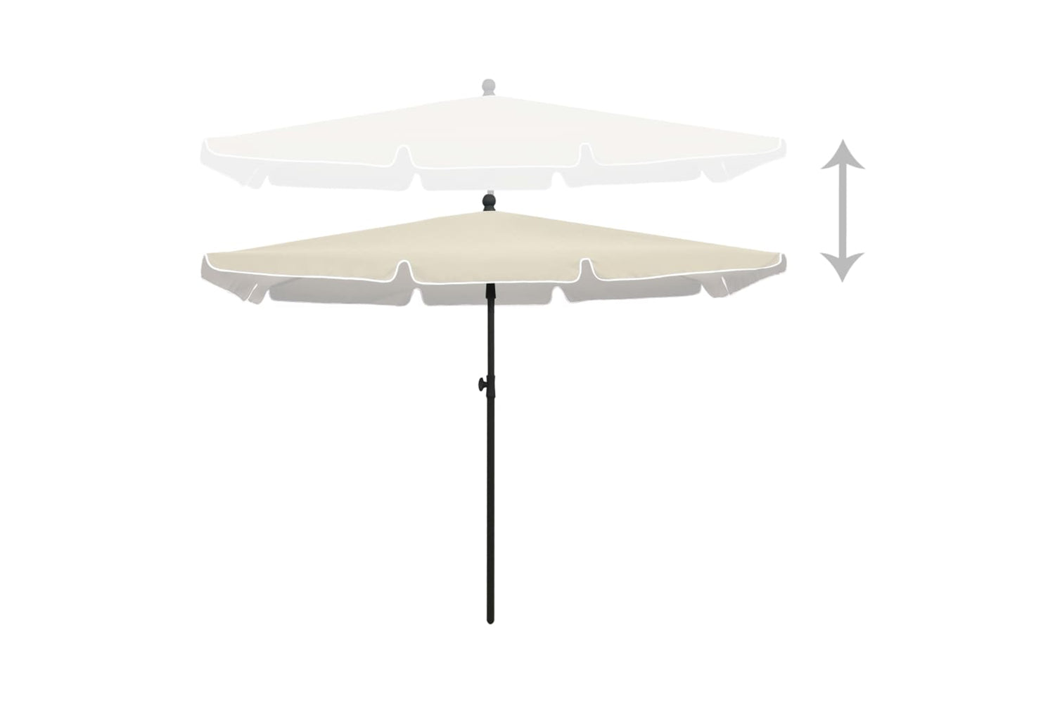 vidaXL 315543 Garden Parasol With Pole 210x140cm Sand-3