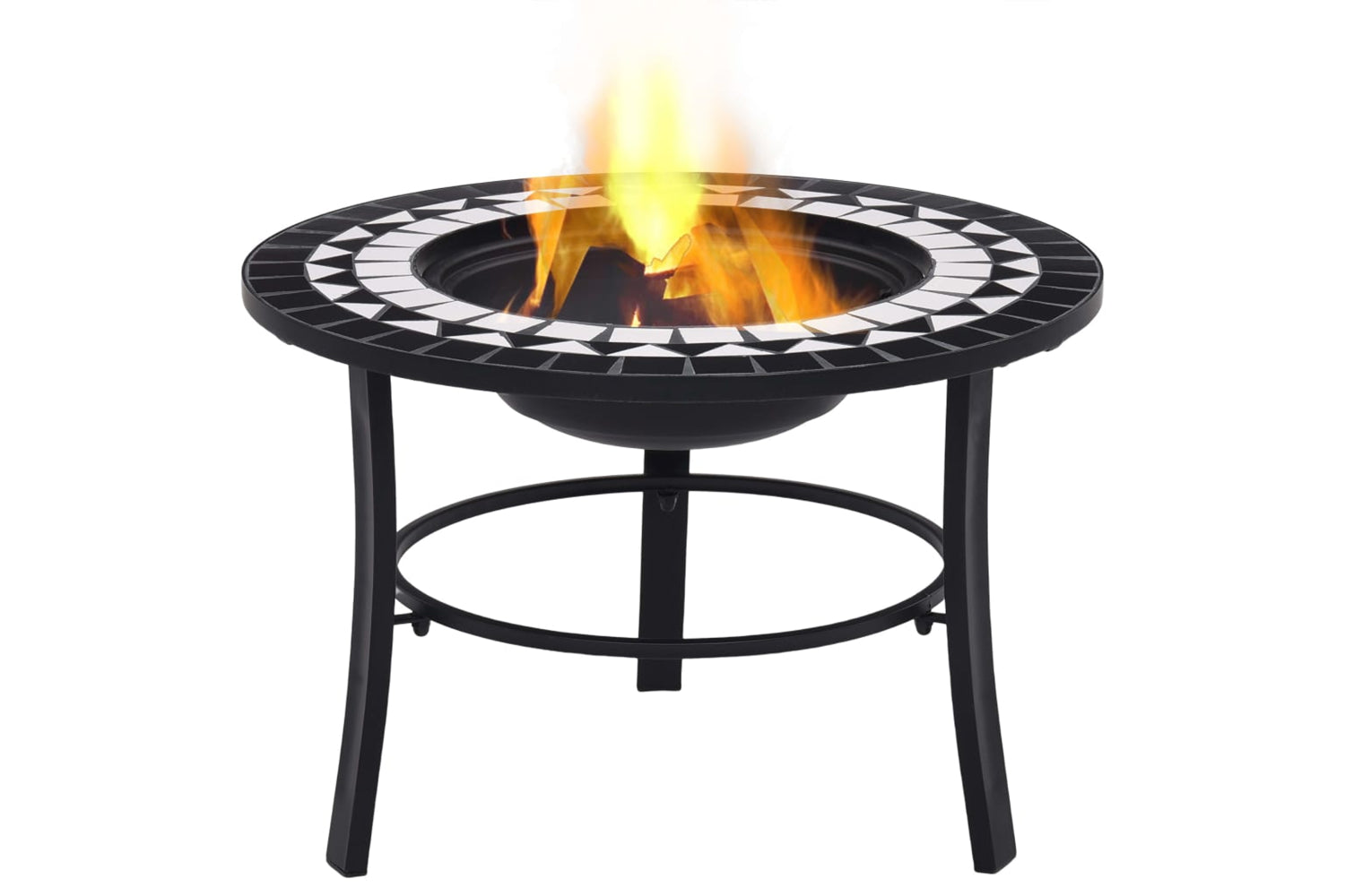 Vidaxl 46721 Vidaxl Mosaic Fire Pit Black And White 68cm Ceramic-2