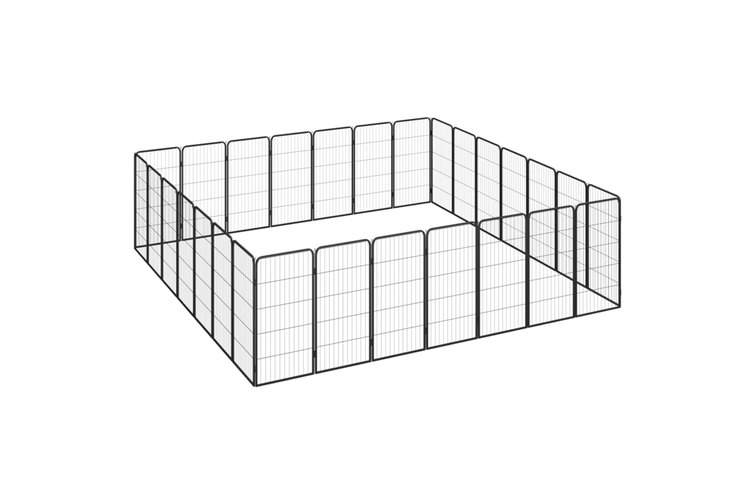 vidaXL 3115963 28-panel Dog Playpen Black 50x100cm Powder-coated Steel-3