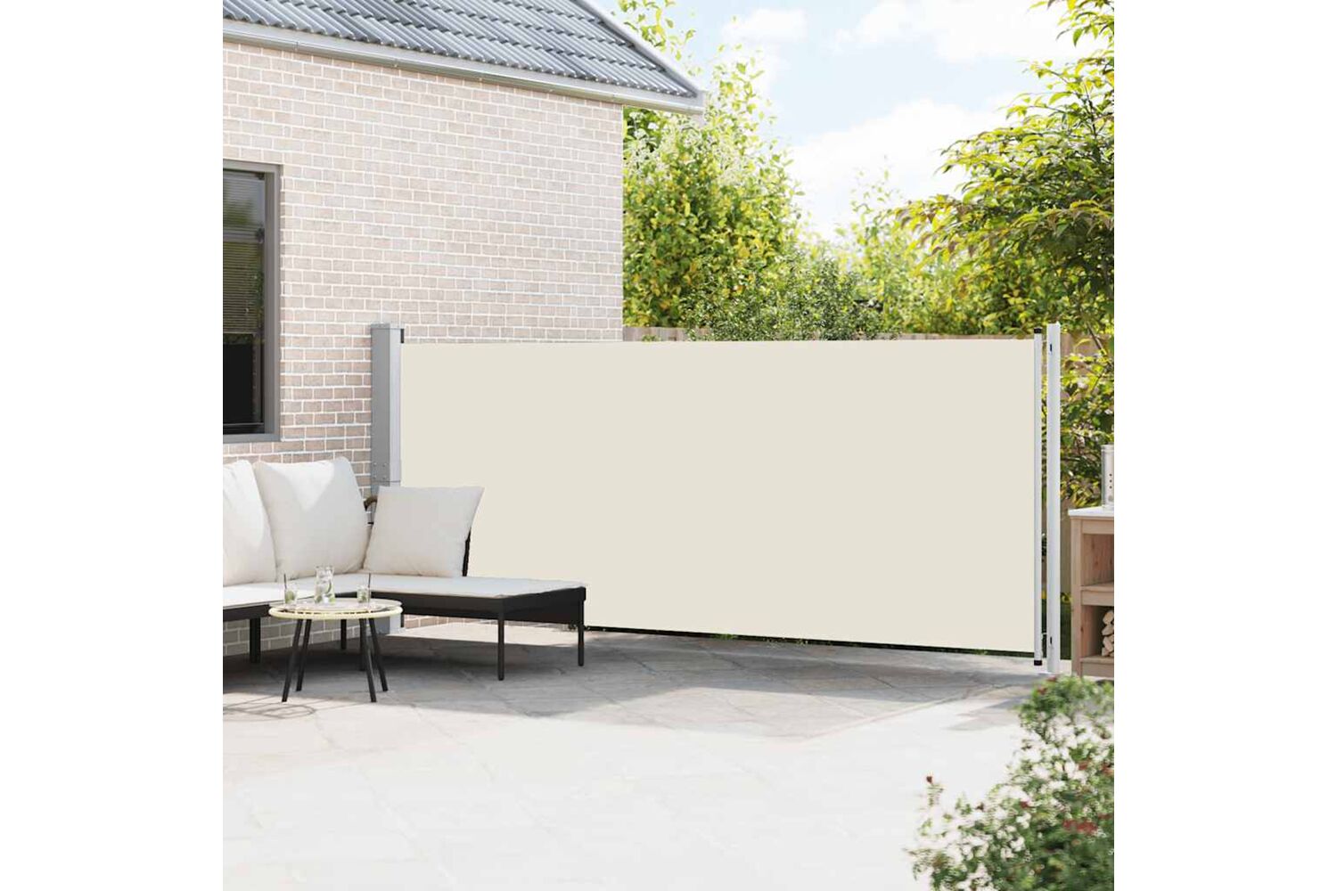 vidaXL Patio Retractable Side Awning 600x160cm Cream-2