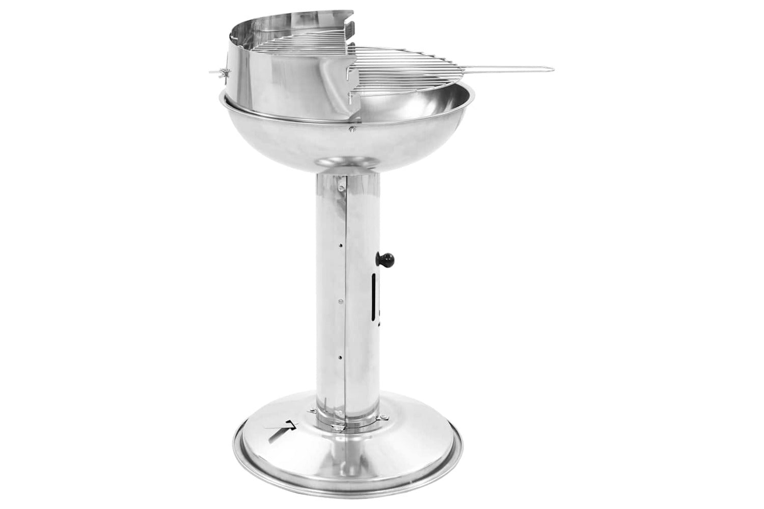 Vidaxl Pedestal Charcoal Bbq Grill Stainless Steel-3
