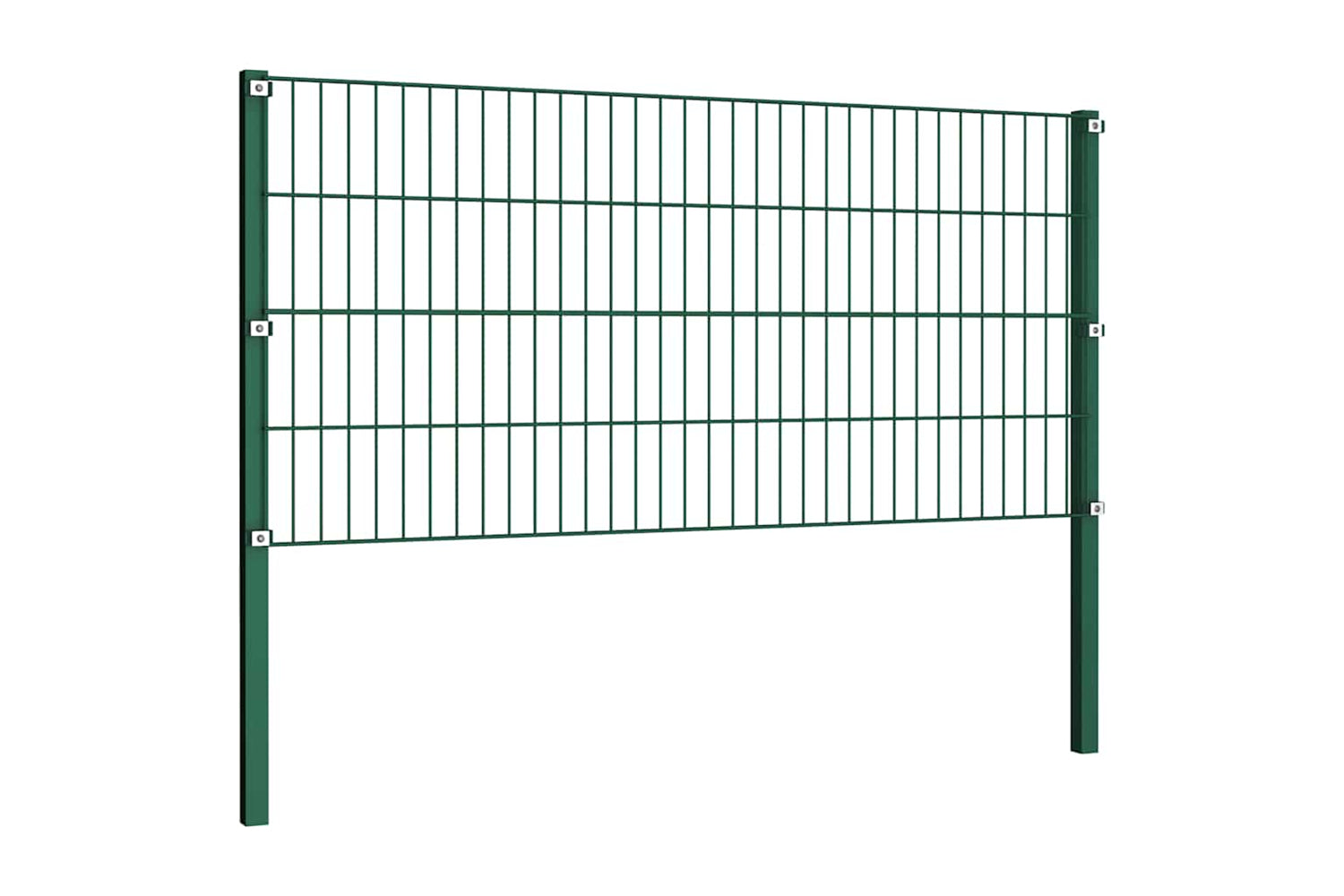 Vidaxl 278612 Fence Panel With Posts Iron 15.3x0.8 M Green-3
