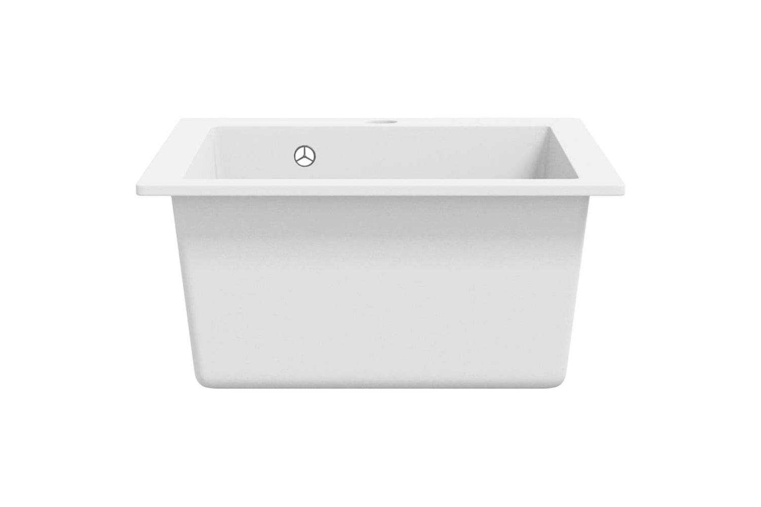 Vidaxl Overmount Kitchen Sink Single Basin Granite Cream White-4