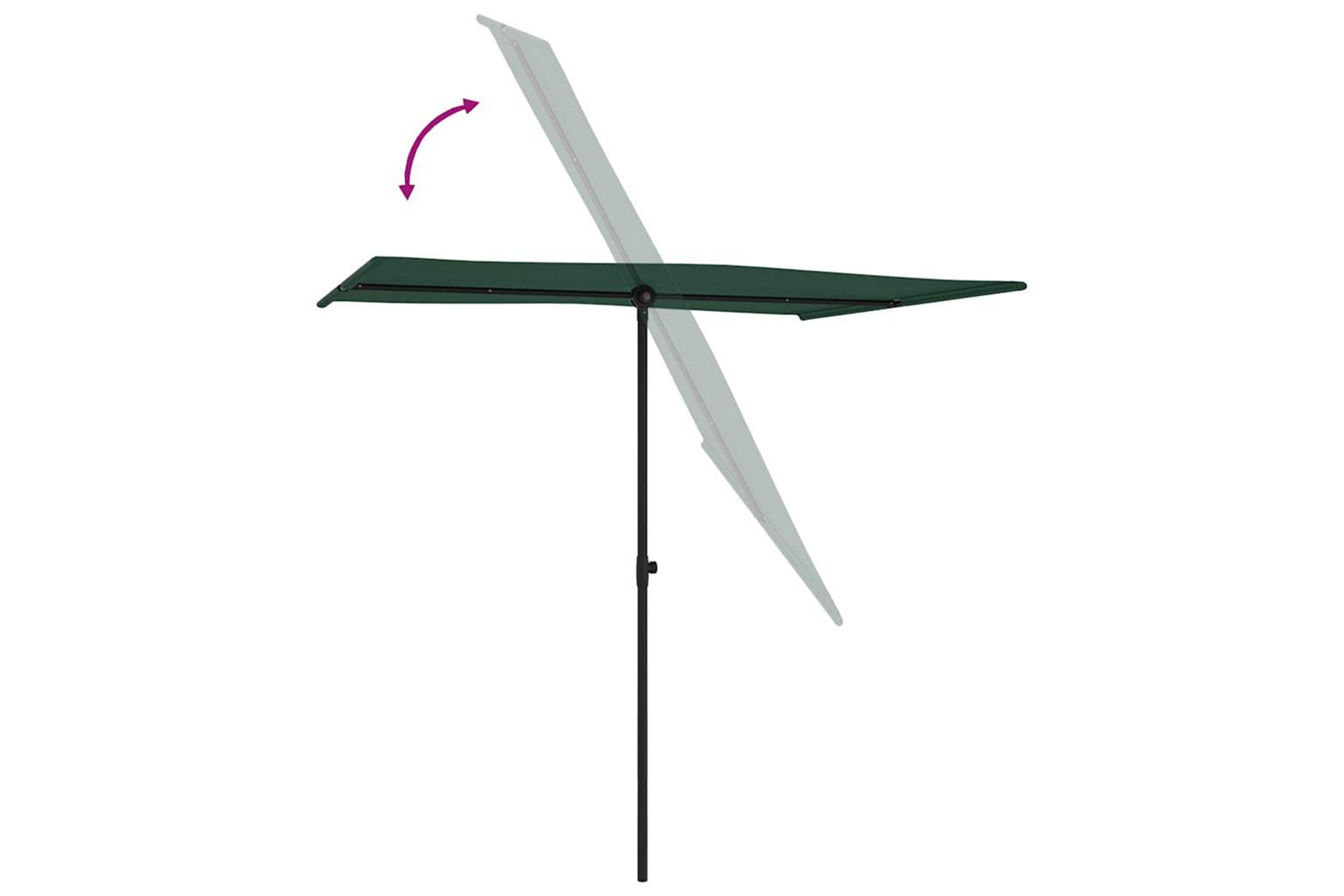 Vidaxl 47336 Outdoor Parasol With Aluminium Pole 2x1.5 M Green-5