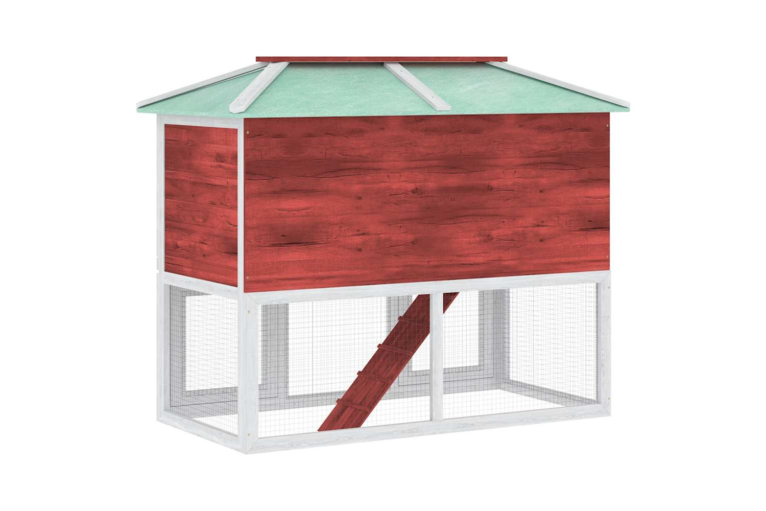 Vidaxl 170851 Animal Rabbit Cage Double Floor Red Wood-5