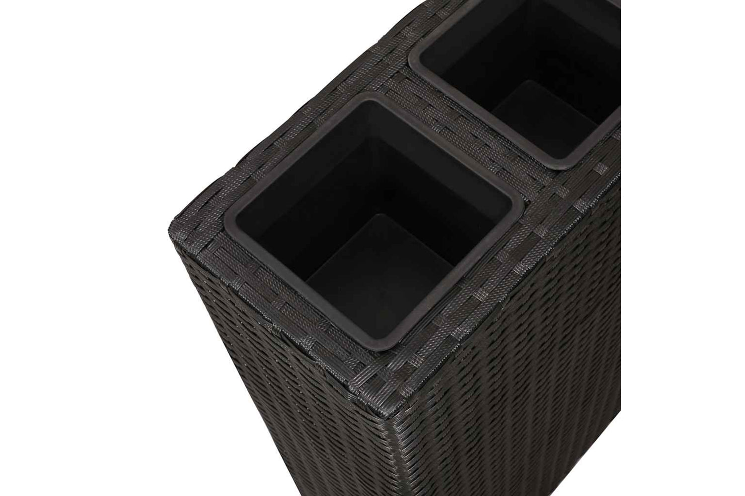 Vidaxl 41084 Garden Raised Bed With 4 Pots Poly Rattan Black-5