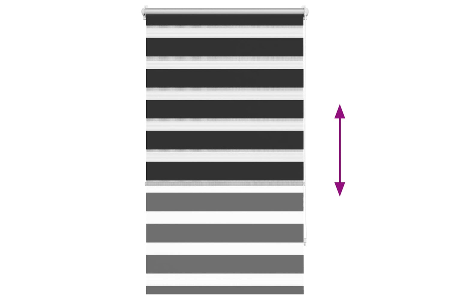 Vidaxl Zebra Blind 70 X 120 Cm Black-4
