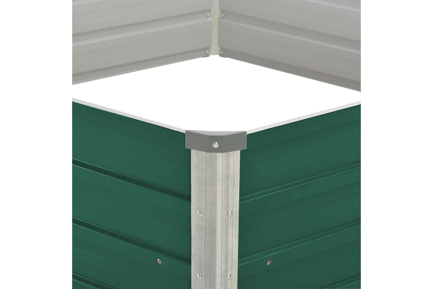 Vidaxl Raised Garden Bed 129x129x46 Cm Galvanised Steel Green-4