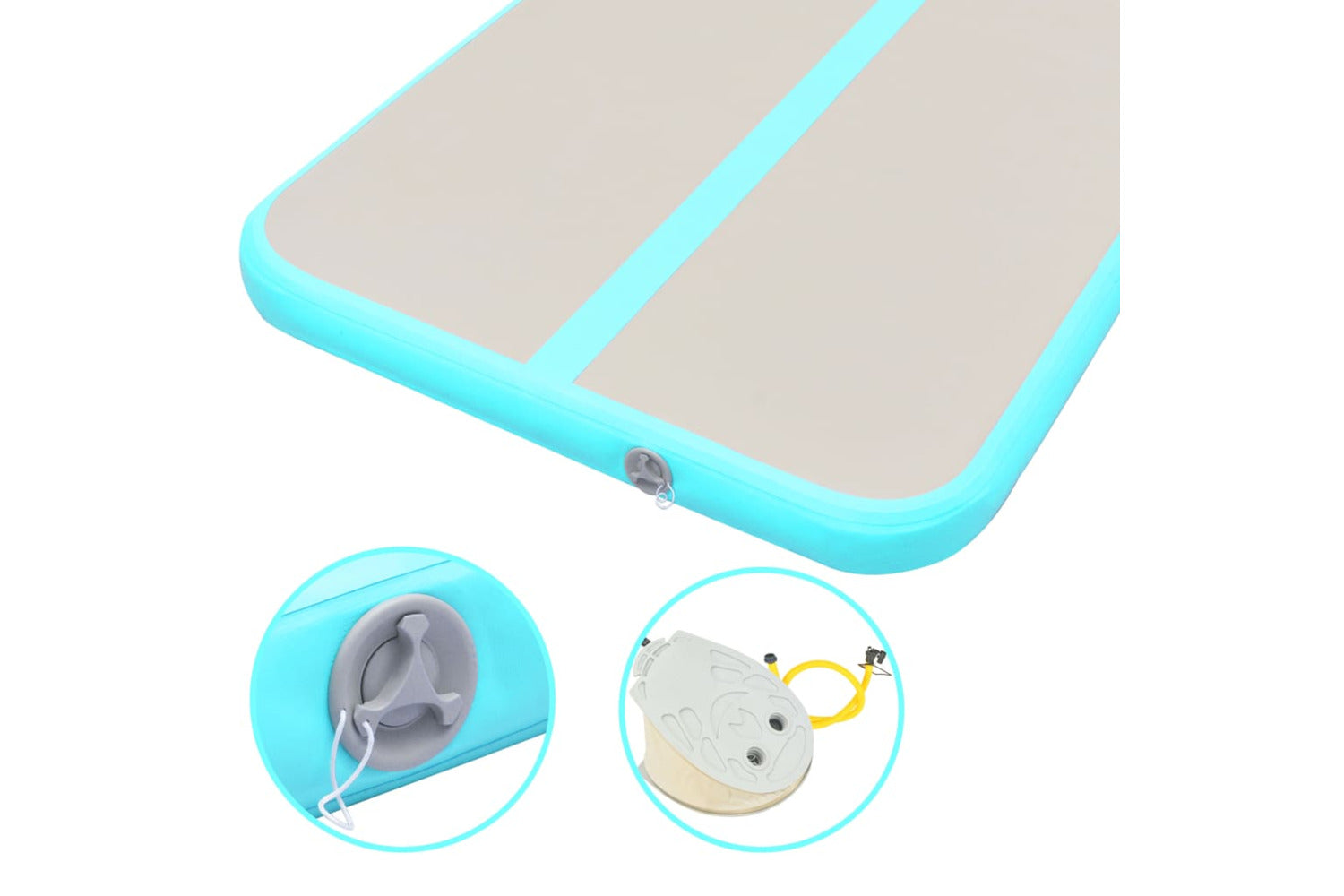 vidaXL 91929 Inflatable Gymnastics Mat With Pump 800x100x10cm Pvc Green-5