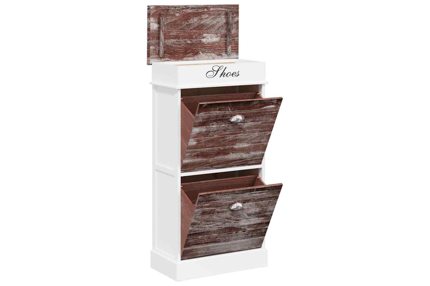 vidaXL 284088 Shoe Cabinet Brown 50x28x98cm Paulownia Wood-2