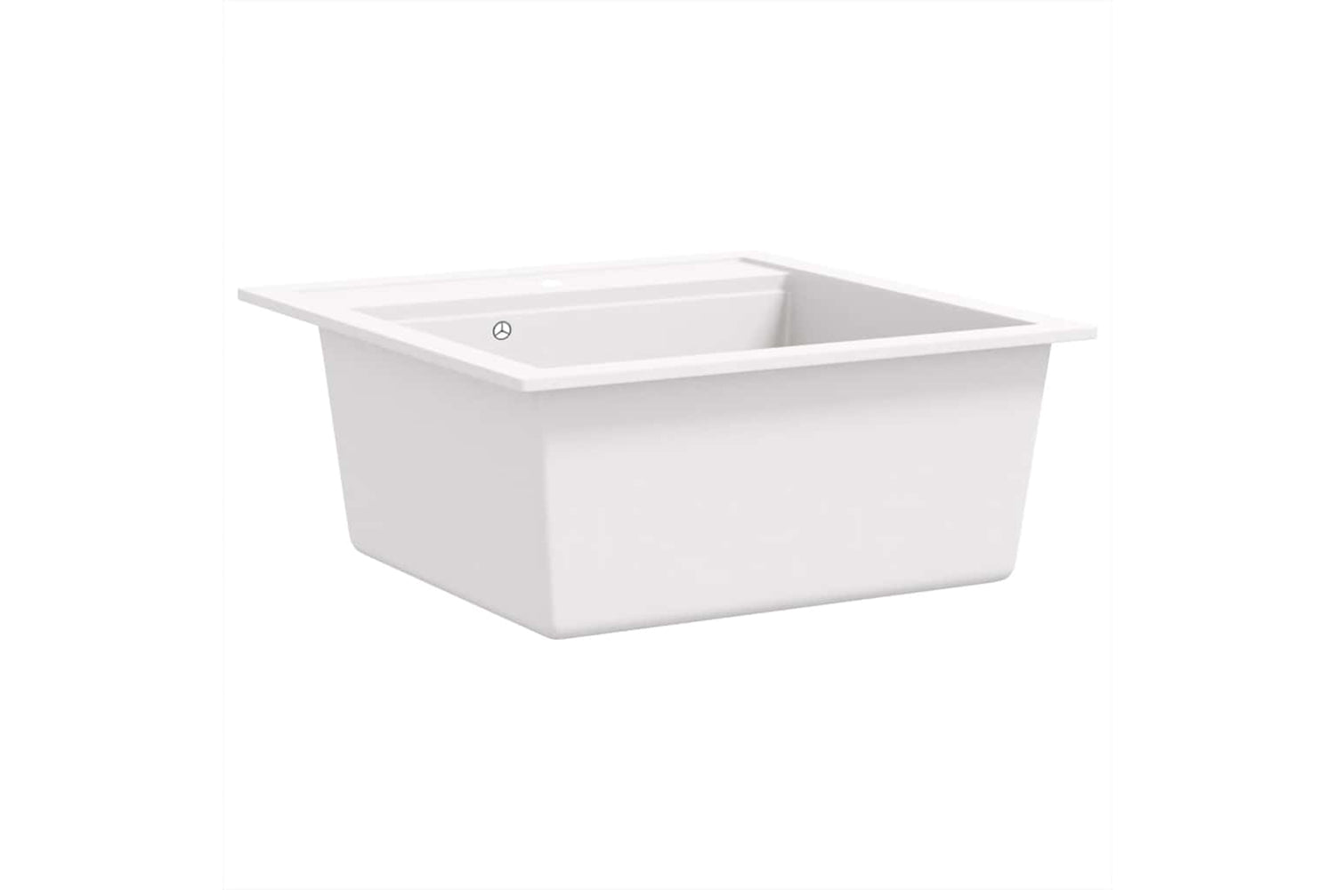 Vidaxl Granite Kitchen Sink Single Basin White-2