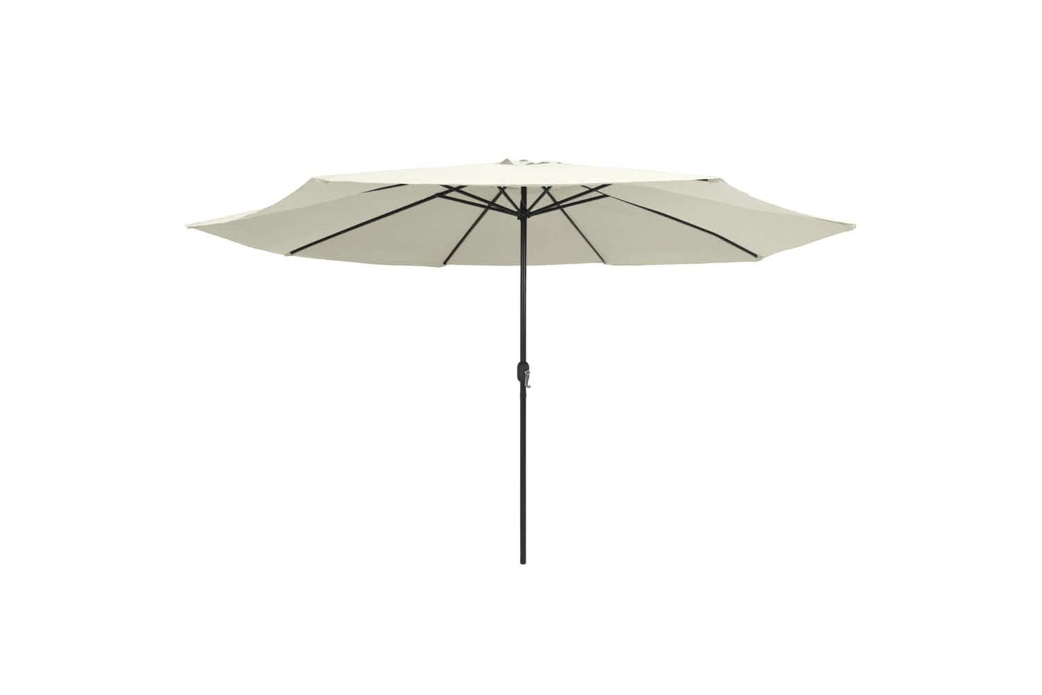 vidaXL Outdoor Parasol With Metal Pole 390cm Sand White-2