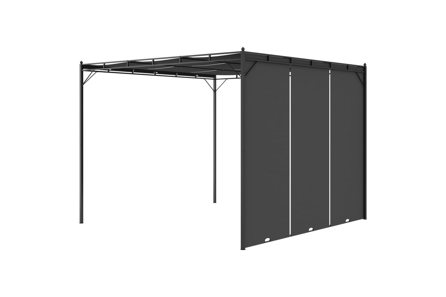 Vidaxl 47995 Garden Gazebo With Side Curtain 3x3x2.25 M Anthracite-4