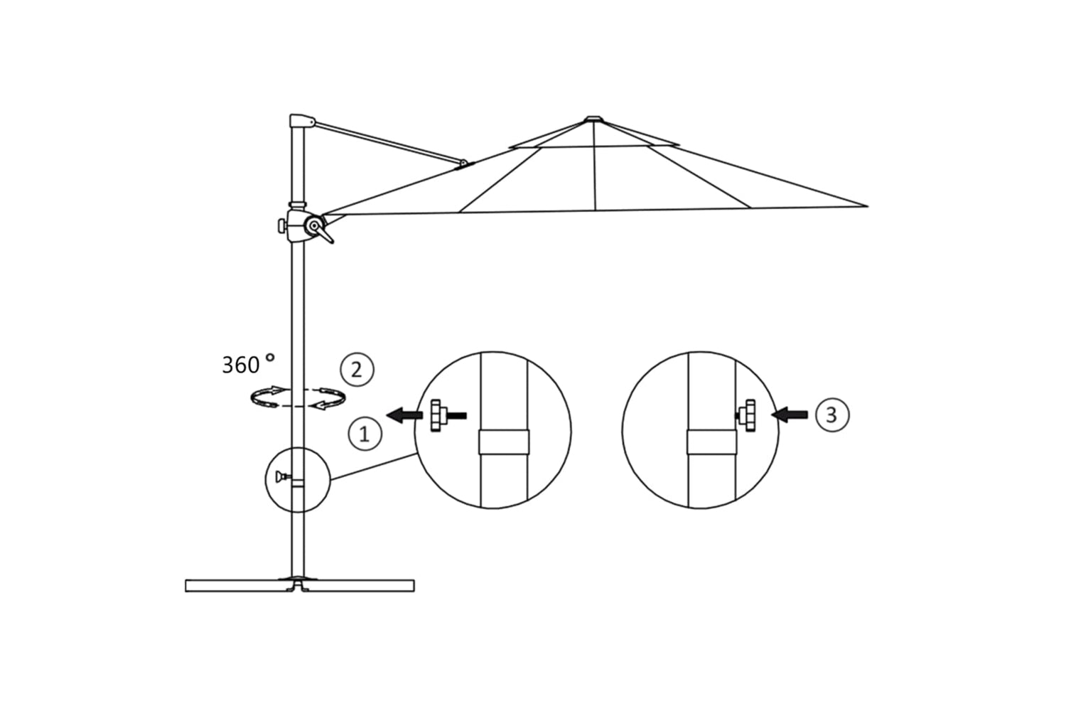 vidaXL 46990 Cantilever Umbrella With Steel Pole Black 250x250cm-8