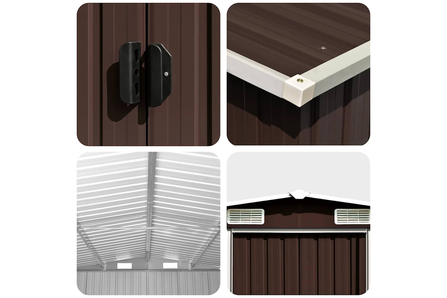 vidaXL 47039 Garden Shed Brown 257x990x181cm Galvanised Steel-8