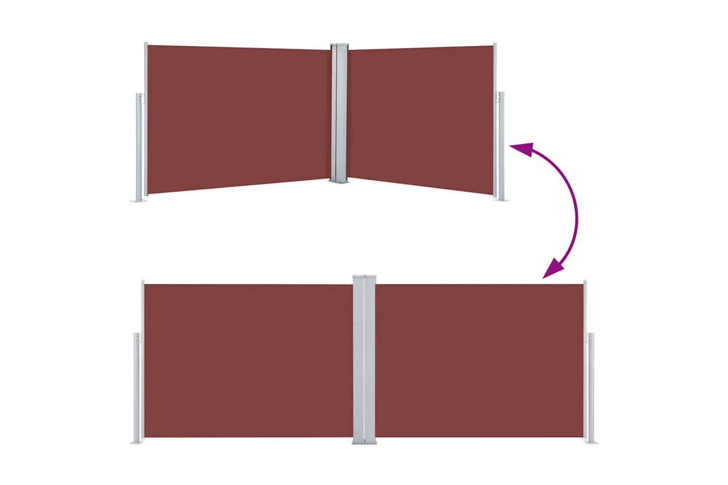 vidaXL 48481 Retractable Side Awning Brown 120x1000cm-4