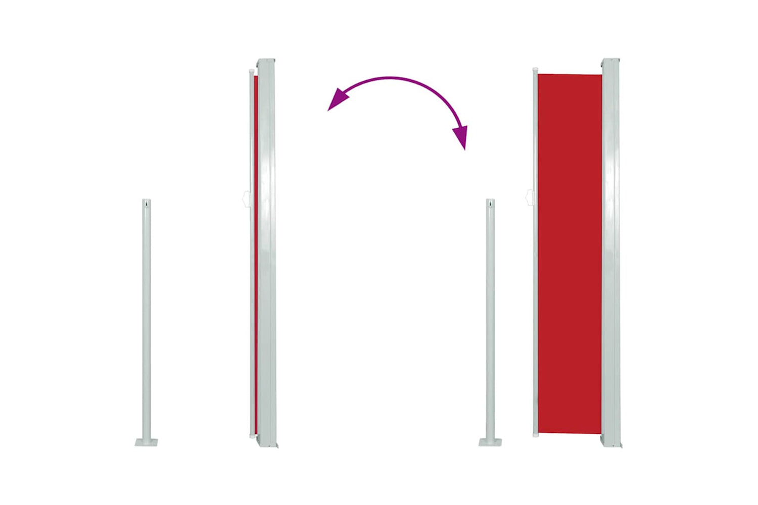 vidaXL 48385 Patio Retractable Side Awning 100x500cm Red-6