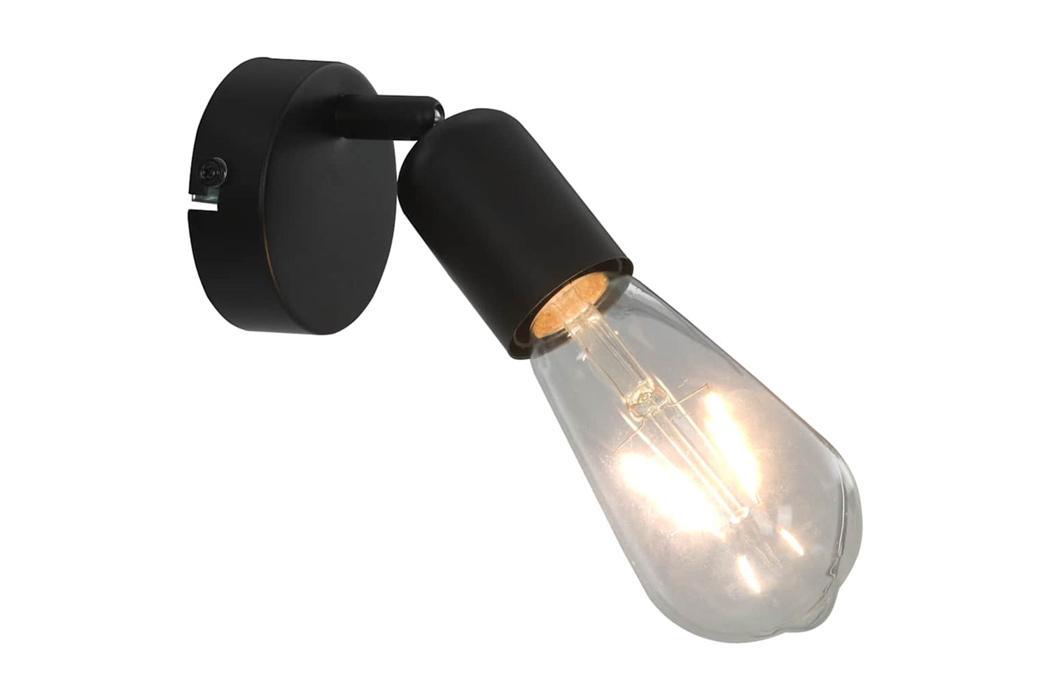 Vidaxl 281411 Spot Lights 2 Pcs With Filament Bulbs 2 W Black E27-3