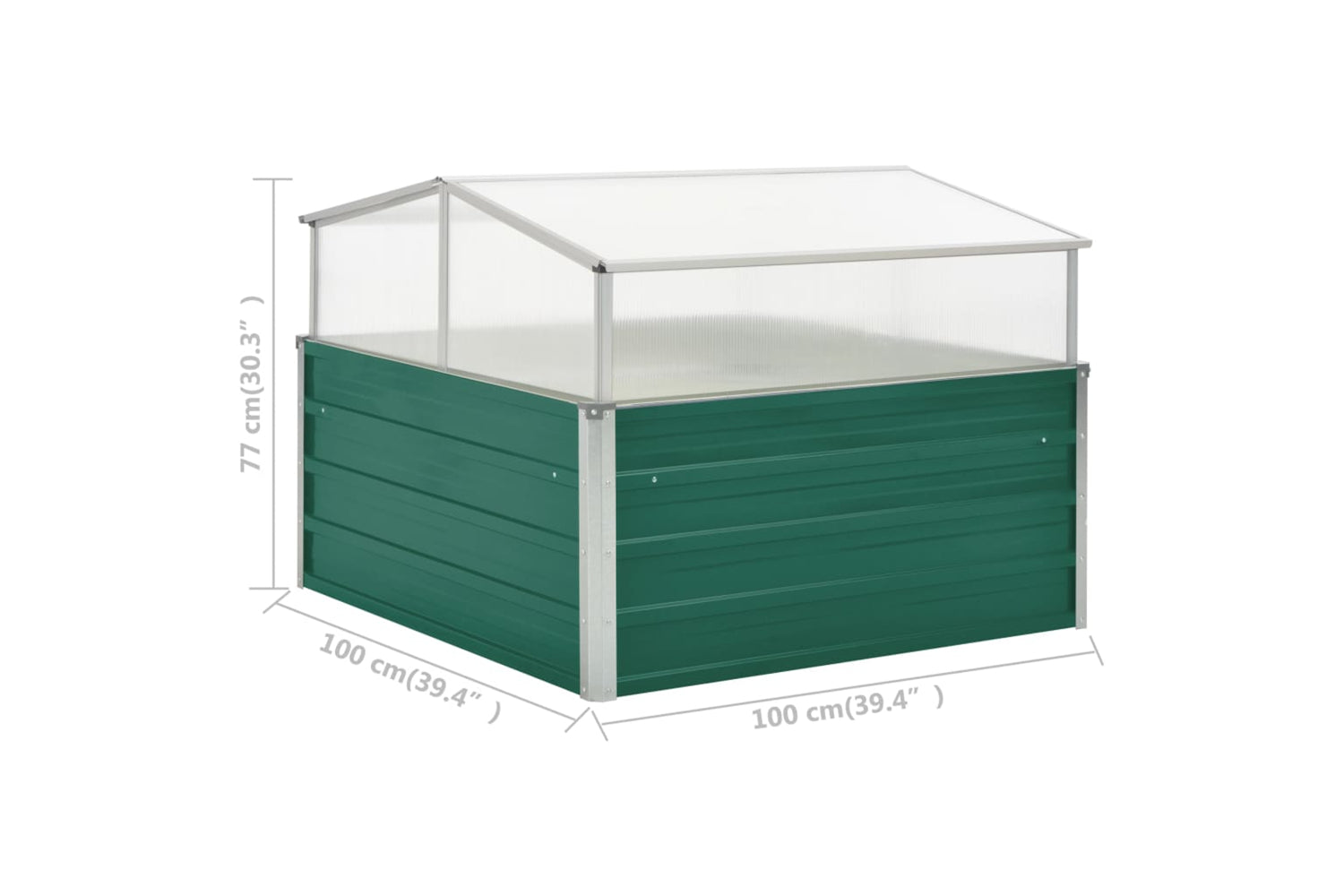 Vidaxl Greenhouse Green 100x100x77 Cm Galvanised Steel-7