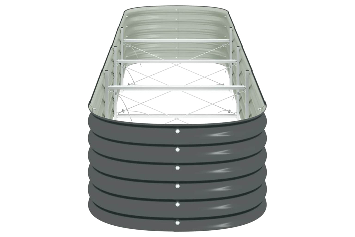 vidaXL Garden Raised Bed 400x80x44cm Galvanised Steel Grey-5