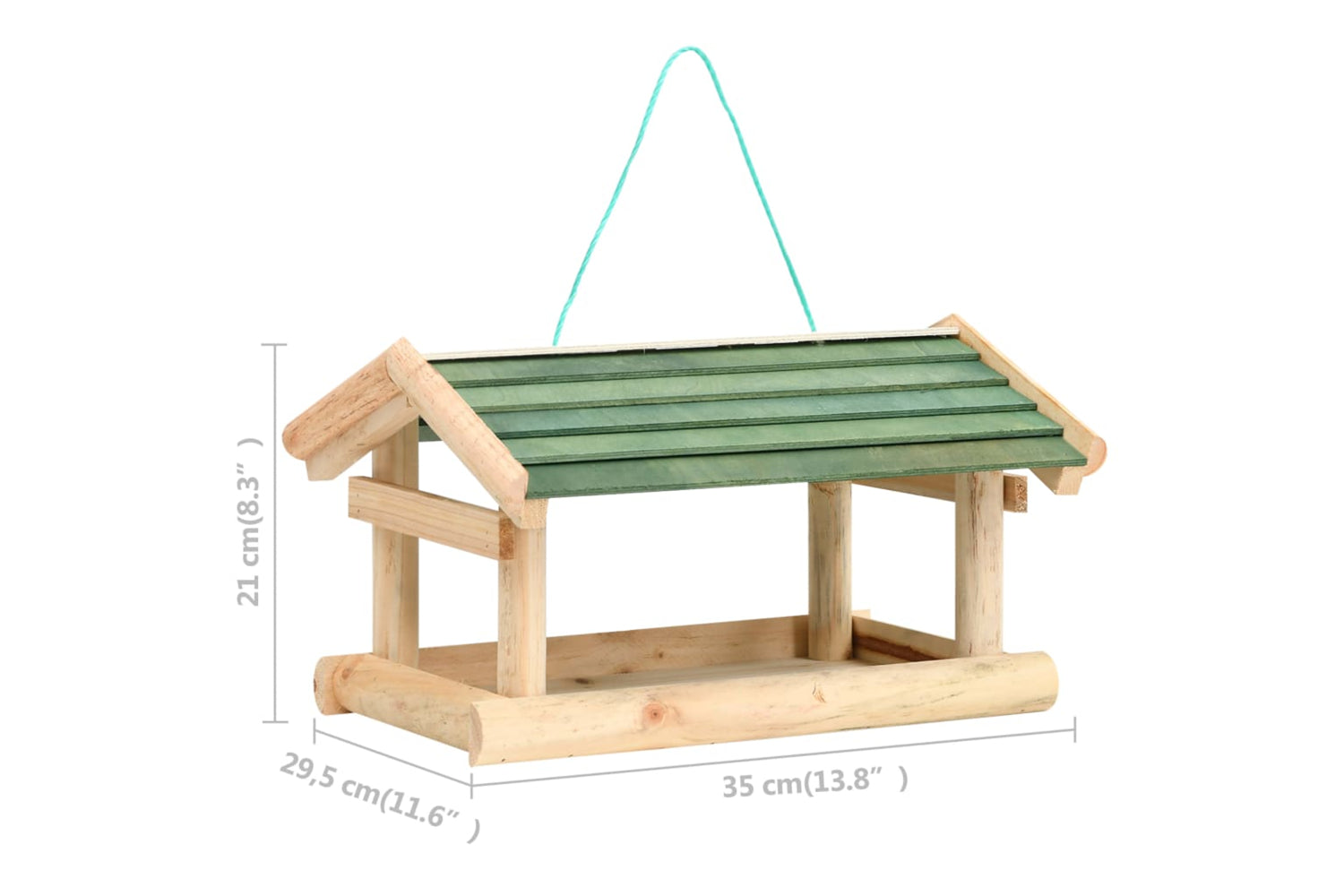 vidaXL 314819 Bird Feeder Solid Wood 35x29.5x21cm-6