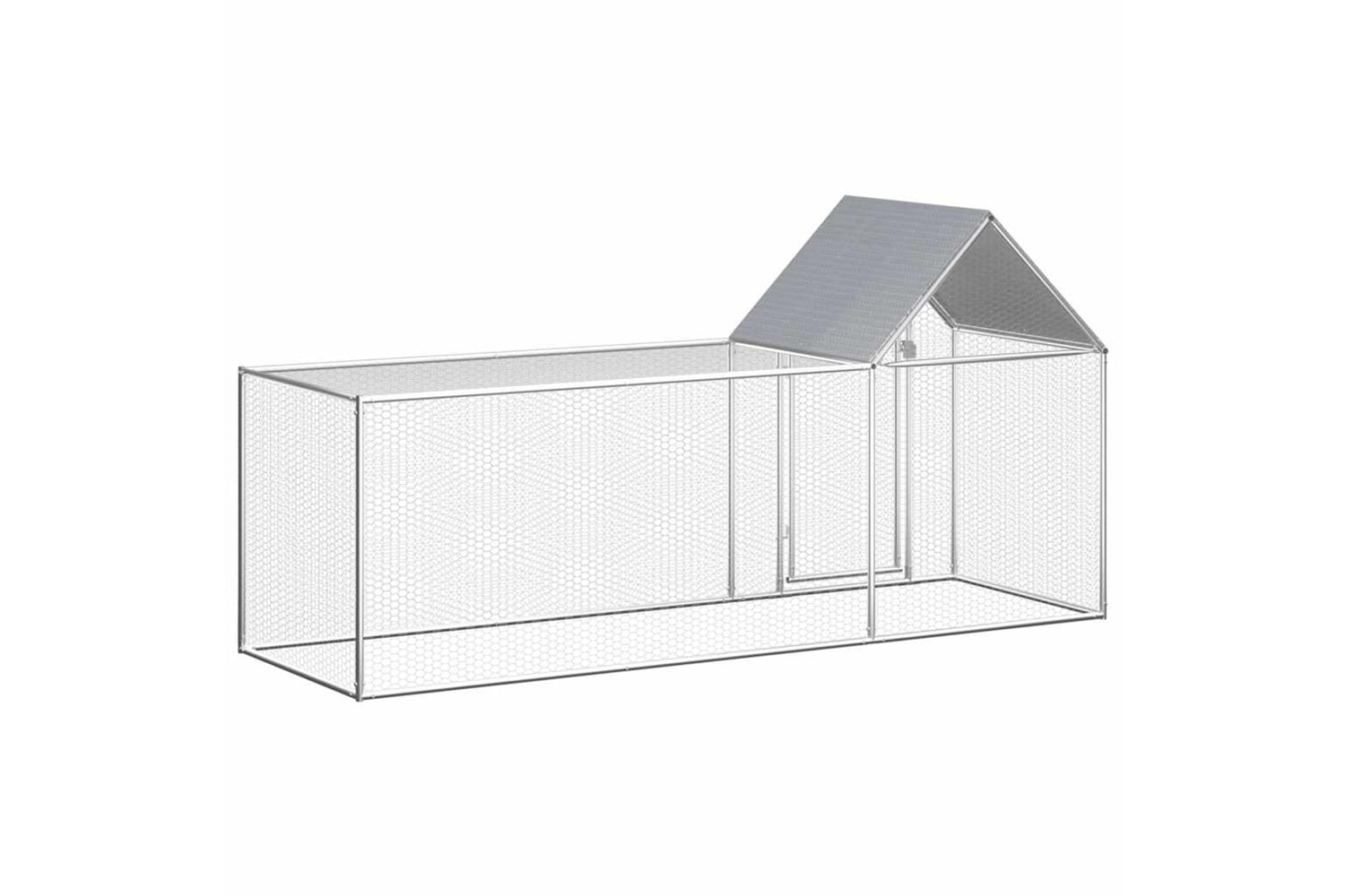 Vidaxl Chicken Coop 3x1x1.5 M Galvanised Steel-5
