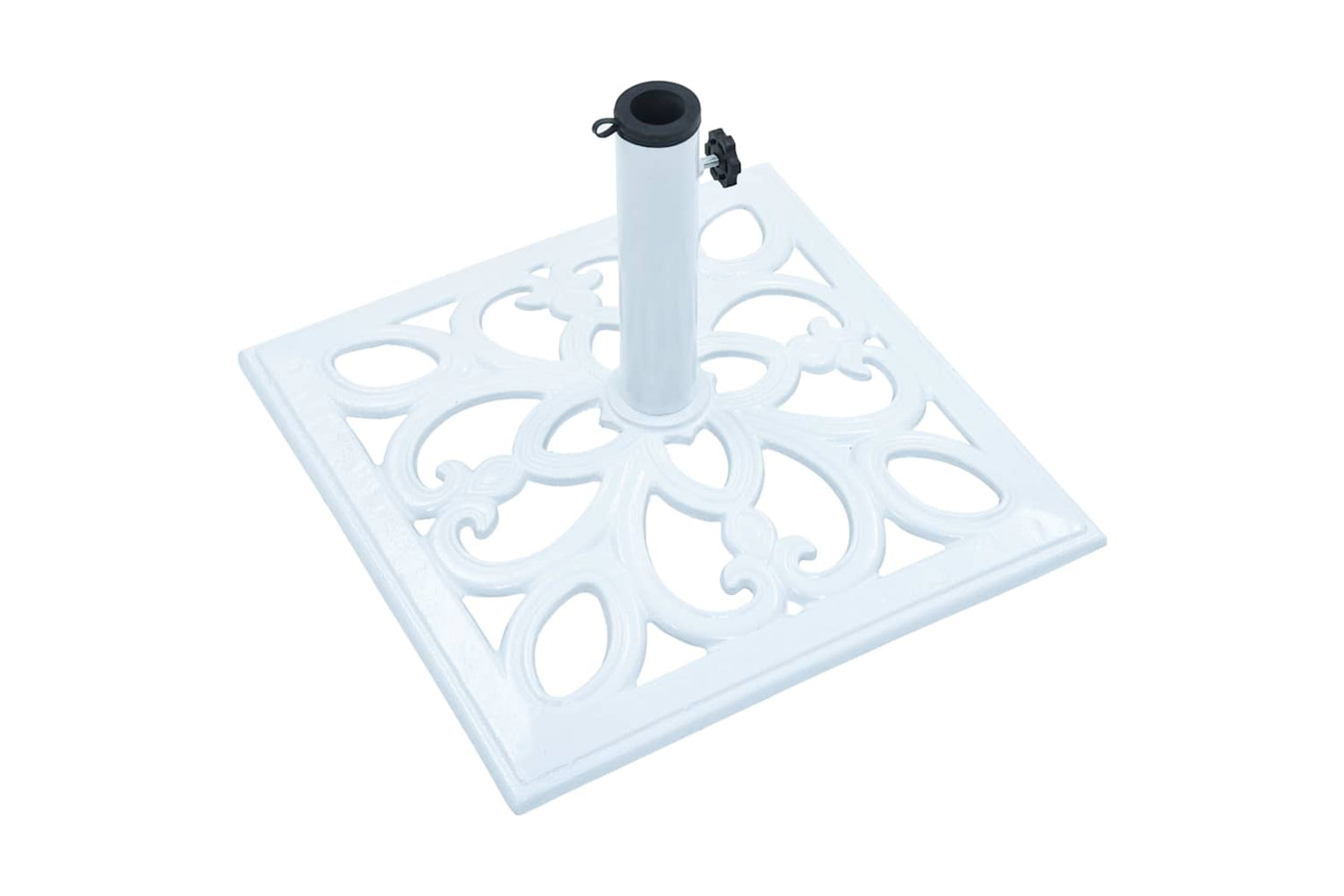 vidaXL 47867 Umbrella Base White 12 Kg 49cm Cast Iron-4