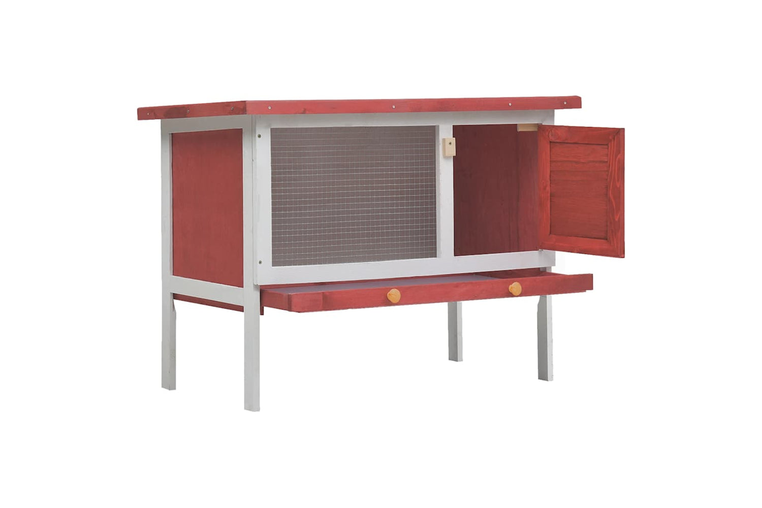Vidaxl 170830 Outdoor Rabbit Hutch 1 Layer Red Wood-2