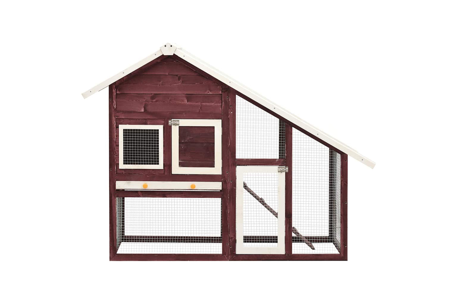vidaXL 170870 Rabbit Hutch Mocha And White 140x63x120cm Solid Firwood-2