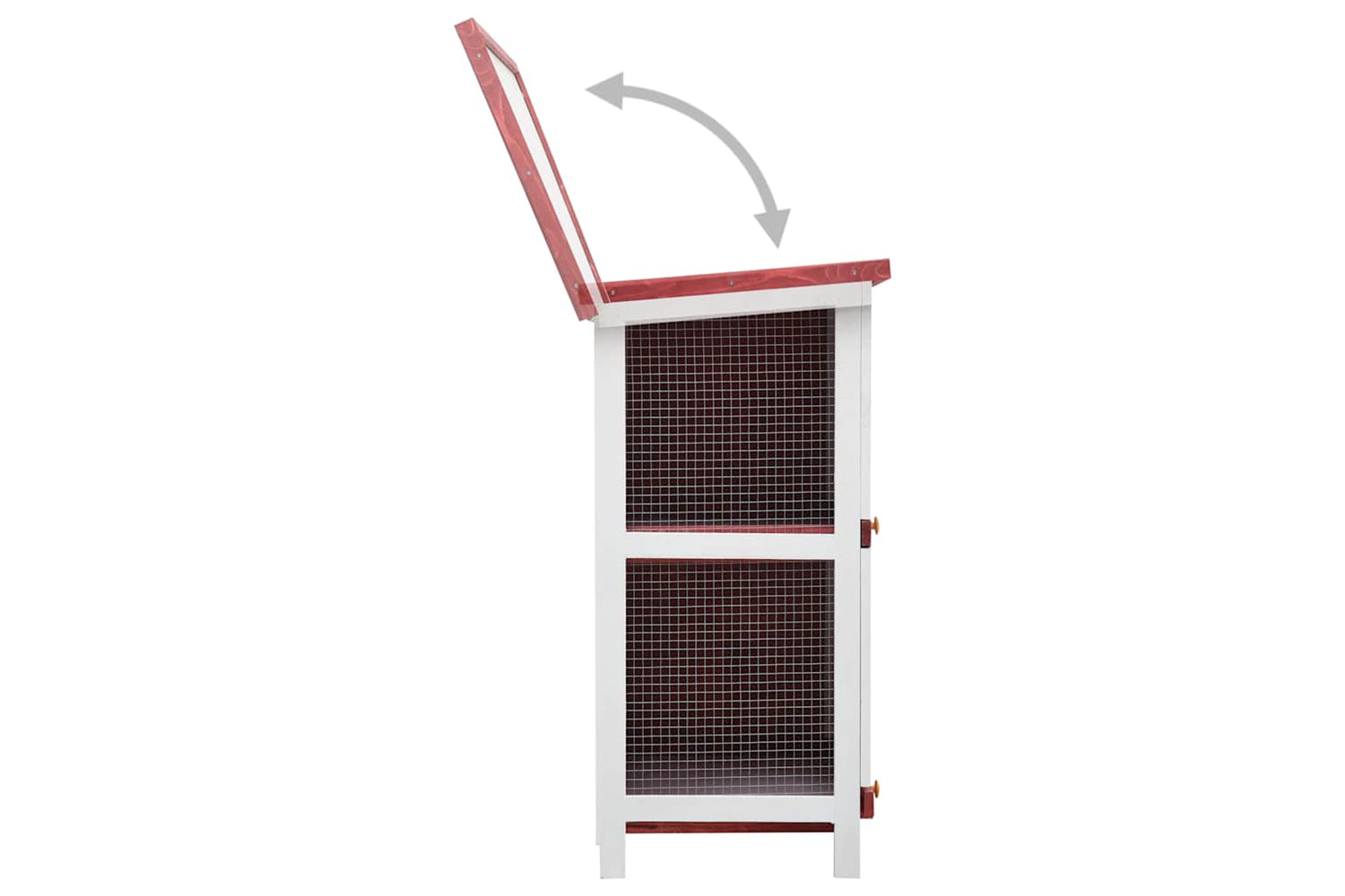 Vidaxl 170836 Outdoor Rabbit Hutch 4 Doors Red Wood-4