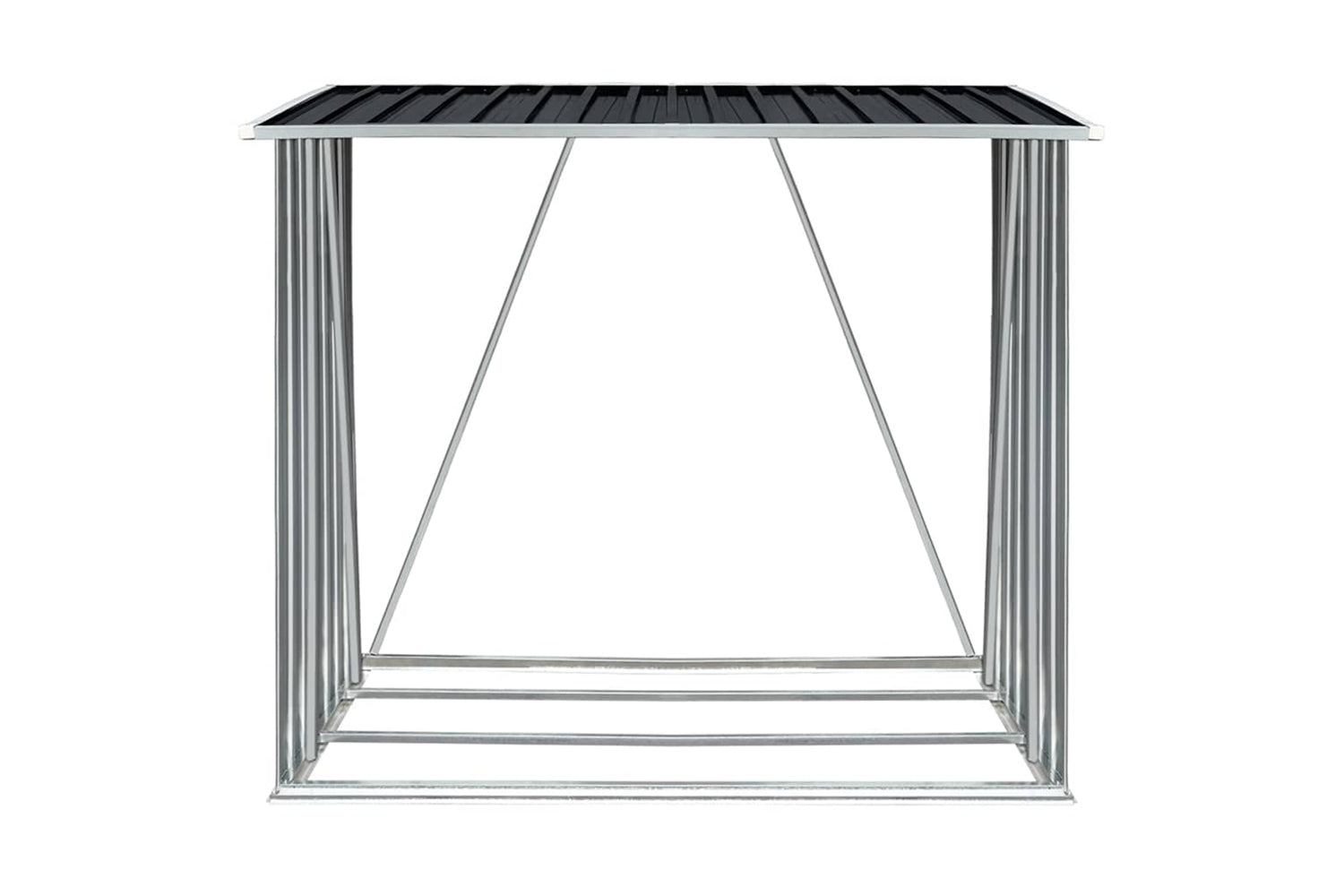 vidaXL 47091 Garden Log Storage Shed Galvanised Steel 163x83x154cm Anthracite-2