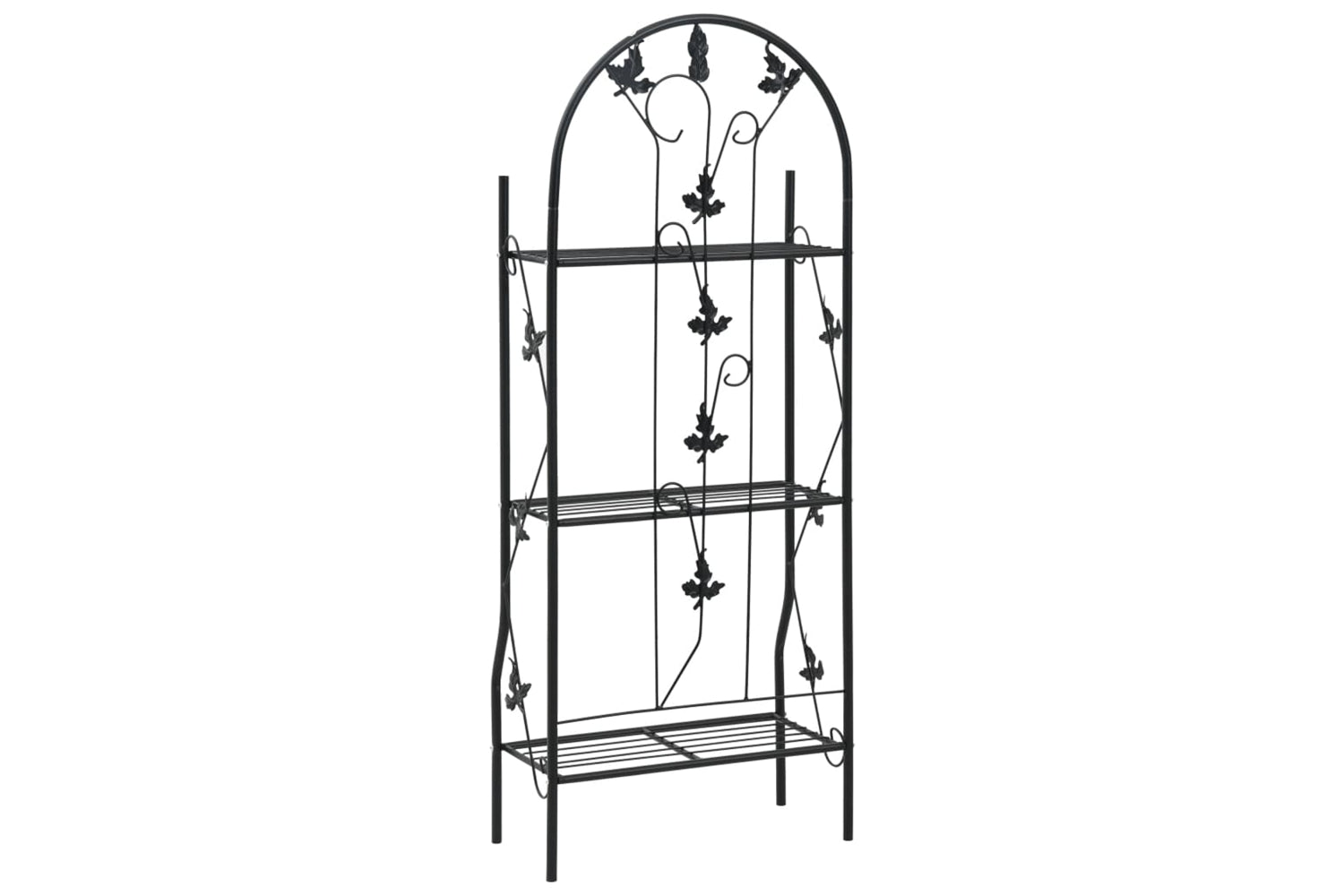 vidaXL 47097 3-layer Plant Rack Black 52x28x128cm Iron-4